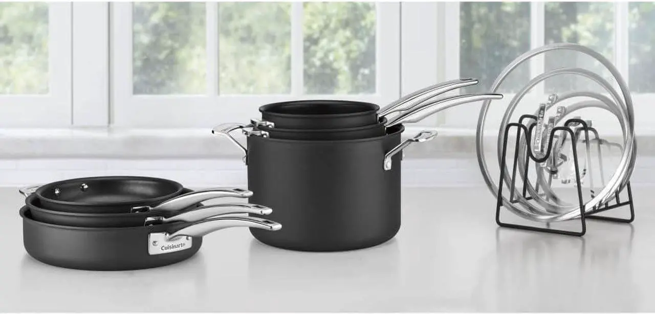 CUISINART N61-11 Nonstick Hard-Anodized Nesting Cookware Set - Thumbnail 3