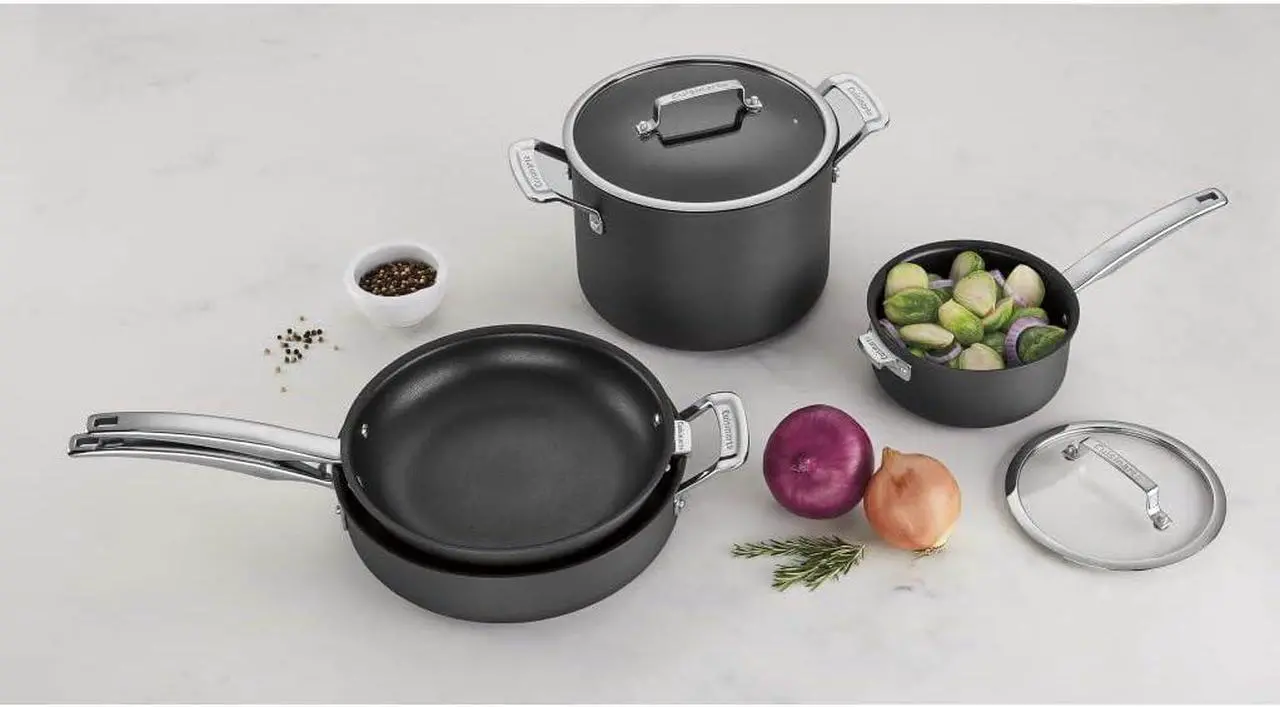 CUISINART N61-11 Nonstick Hard-Anodized Nesting Cookware Set - Thumbnail 2