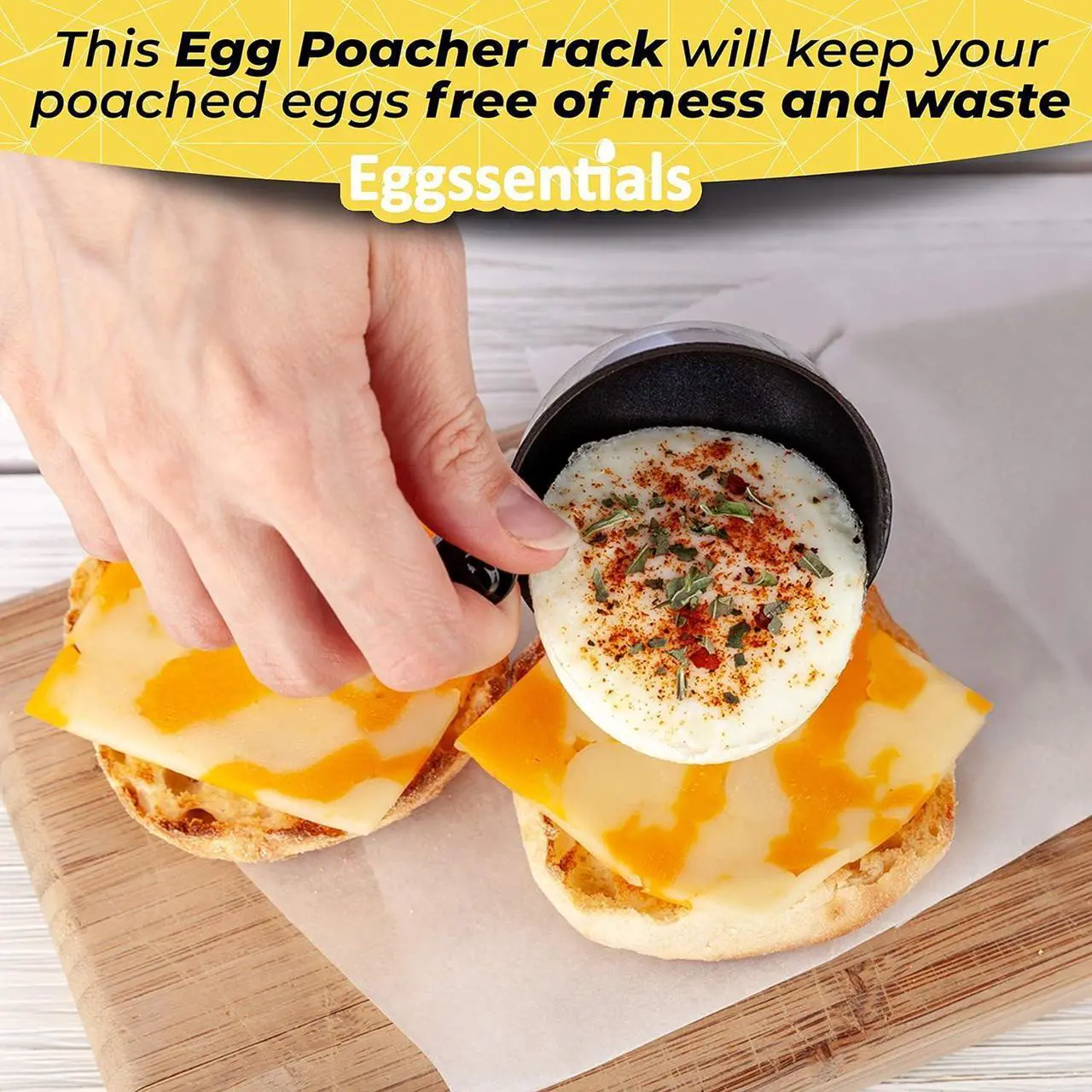 Alt view image 4 of 7 - Eggssentials Egg Poacher Insert Stainless Steel Poached Egg Cooker Eggs Poaching Cup PFOA Free Egg Poachers Nonstick, 7.25" Rack Compatible with Skillet Instant Pot