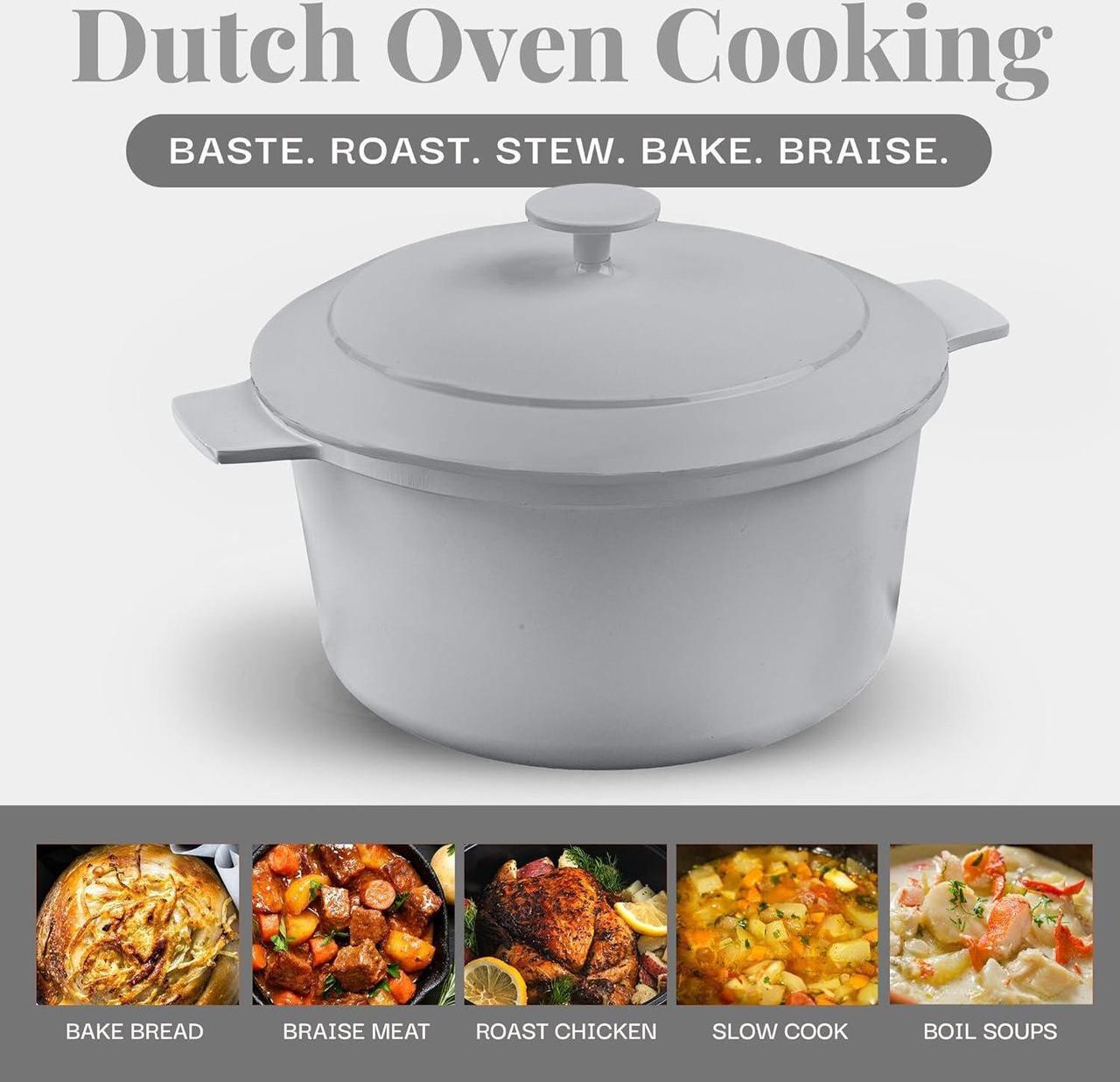 Alt view image 7 of 7 - Gotham Steel 5 Qt Lightweight Ceramic Dutch Oven Pot with Lid, Nonstick Sourdough Dutch Oven for Bread Baking, 10 in 1 Stock Pot Ovens for Pasta, Spaghetti, Bread and More, Pots for Cooking