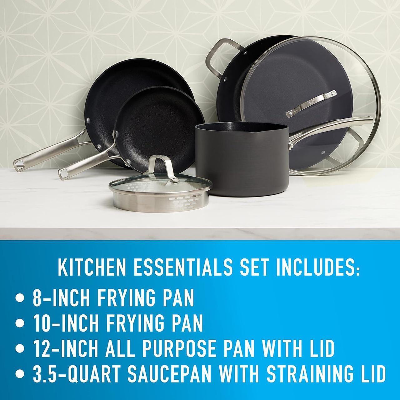 Alt view image 6 of 6 - Calphalon Classic Hard-Anodized Nonstick Cookware Kitchen Essentials Set