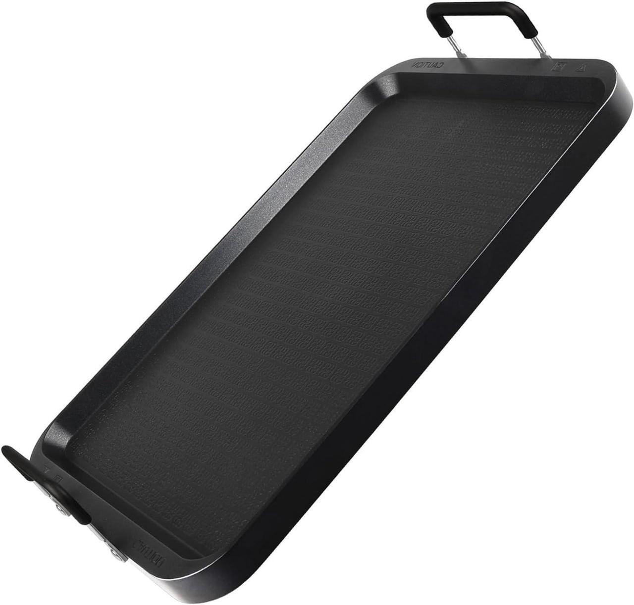 Main image of Non-Stick Aluminum Stove Top Flat Griddle, Warp-Resistant Double Burner Griddle for Glass and Gas Stove, Great for Breakfast and BBQ Indoor or Outdoor 17" x 10.5"