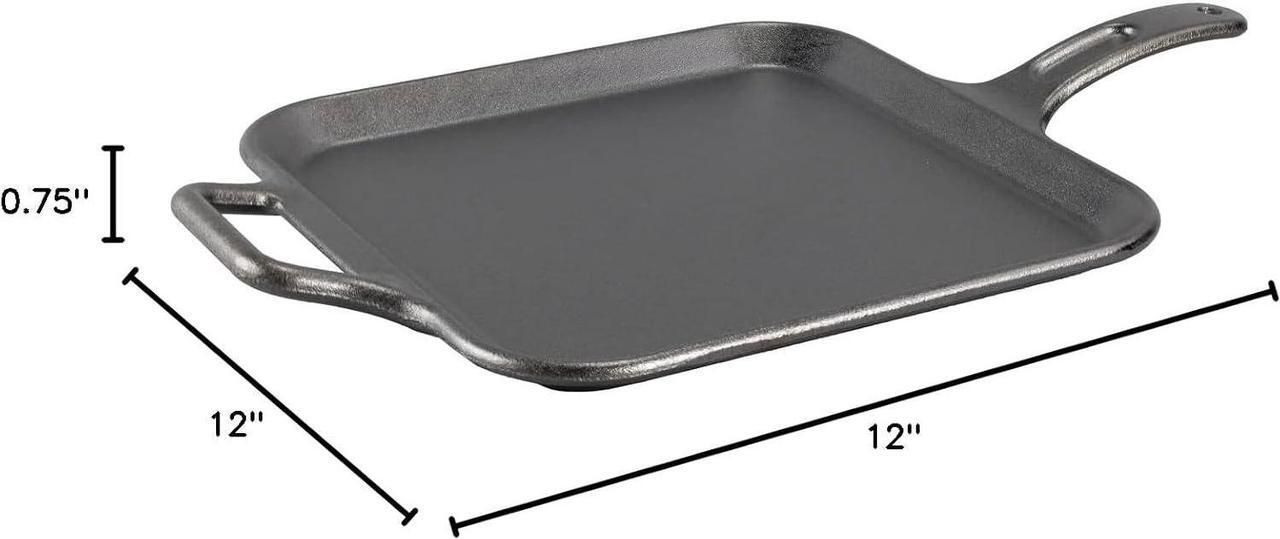 Alt view image 7 of 7 - Lodge BOLD 12 Inch Seasoned Cast Iron Square Griddle, Design-Forward Cookware
