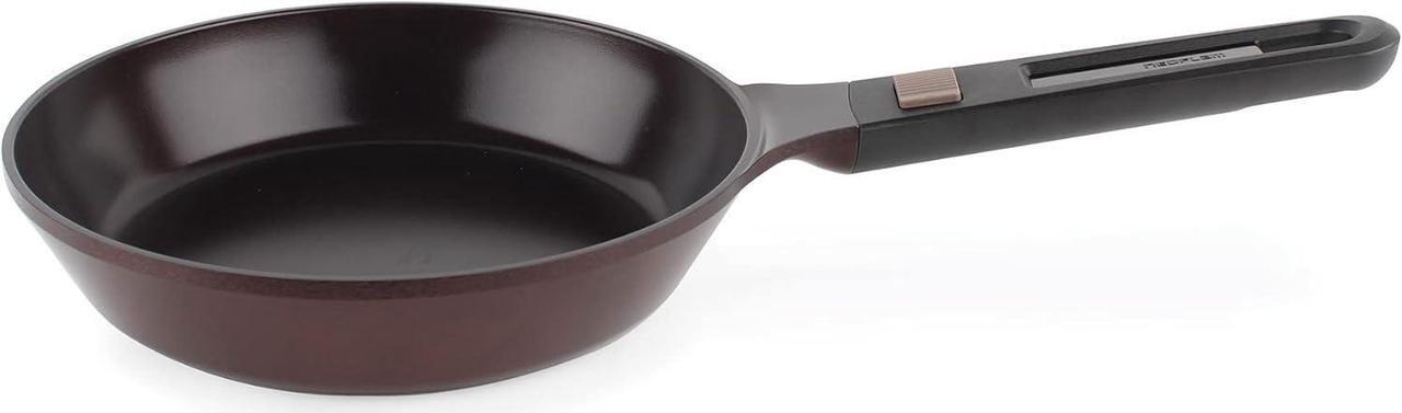 Alt view image 3 of 3 - Neoflam MyPan 9.5'' Ceramic Nonstick Frying Pan with Detachable Handle, Frying Pan for Fish, Skillet, Saute, Grill, Stir-Fry, Cake, PFOA-Free, Oven Safe, Dishwasher Safe, Red Ruby