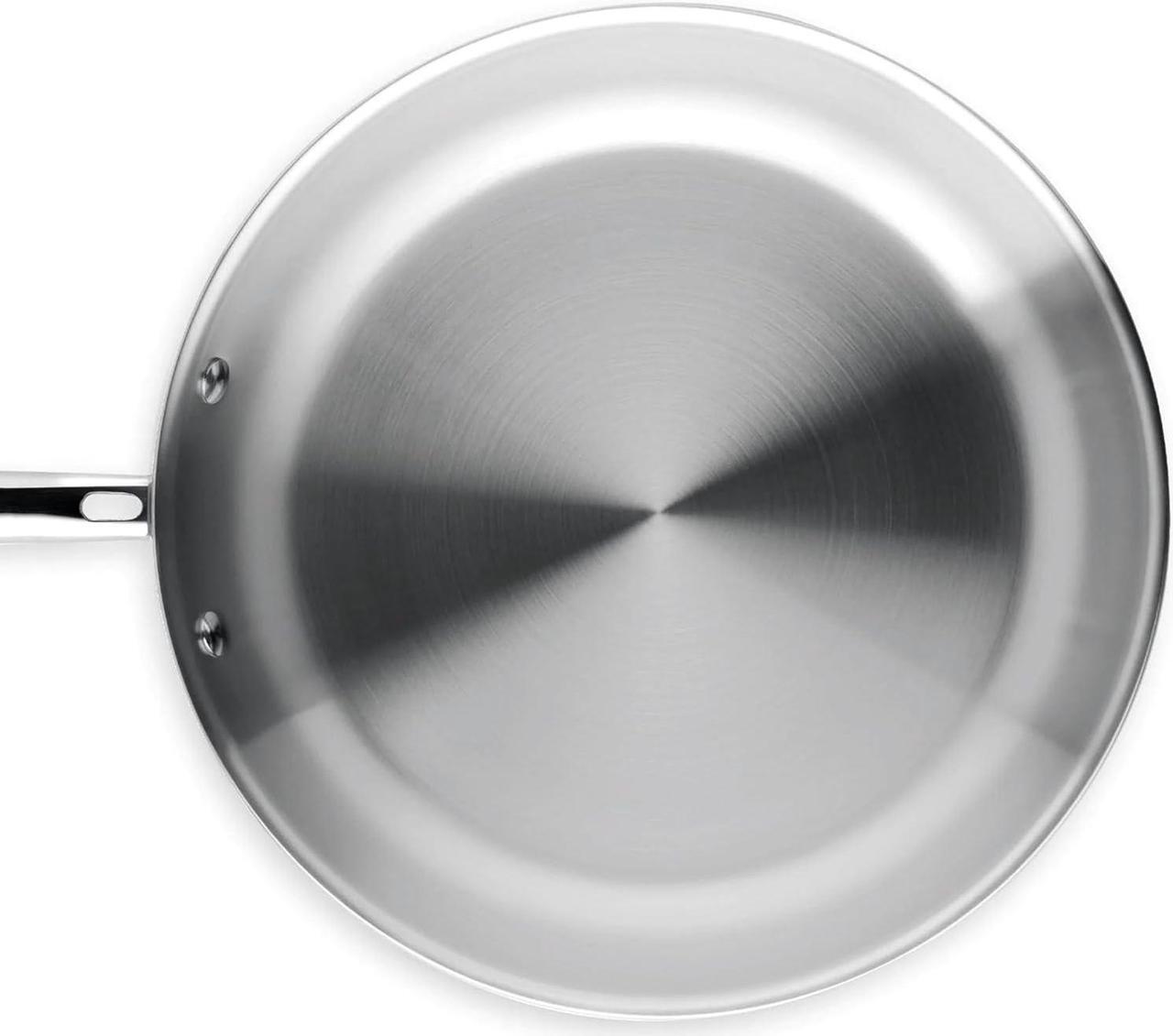 Alt view image 7 of 7 - Misen 5-Ply Stainless Steel Pan - Dishwasher Safe - Superior Heat Retention & Larger Cooking Surface for Searing & Sautéing - Stay-Cool Handle - 10 & 12 Inch Set