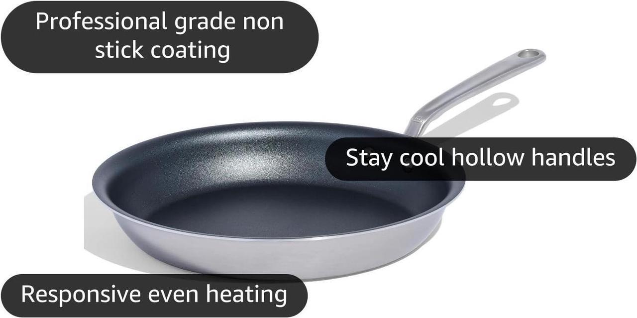 Alt view image 4 of 6 - Made In Cookware - ProCoat 12" Non Stick Frying Pan (Graphite) - 5 Ply Stainless Clad Nonstick - Professional Cookware - Crafted in USA - Induction Compatible