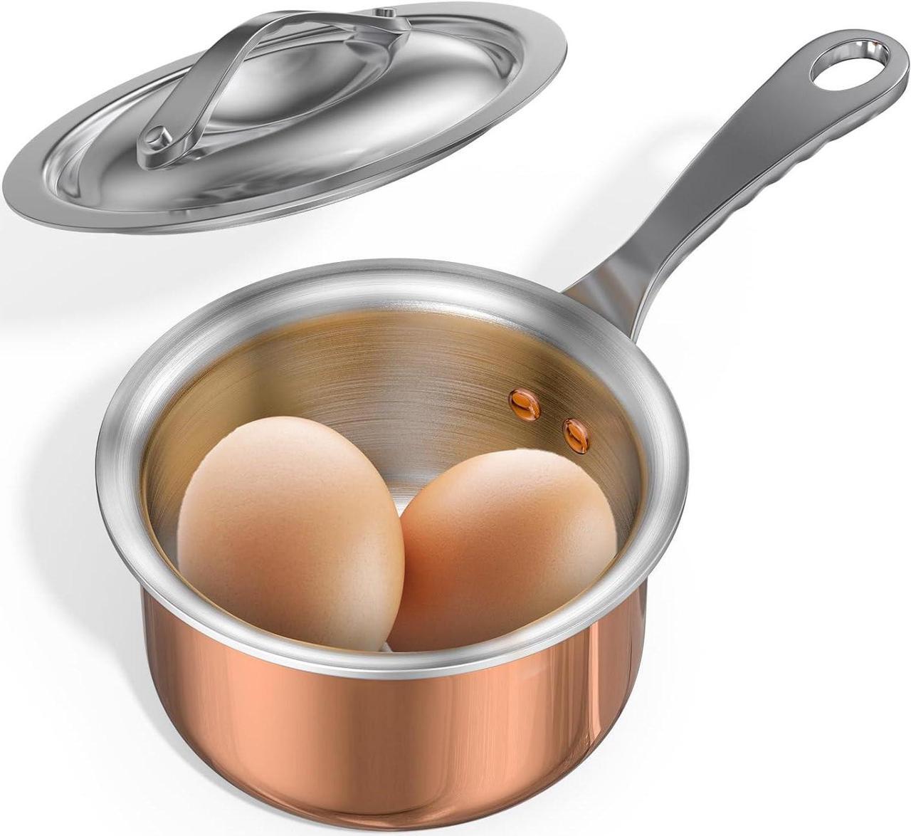 Main image of Macevia Mini Sauce Pan with Lid,Copper Butter Warmer Small Pot, Multipurpose Use for Home Kitchen or Restaurant (10.8oz/320ml)