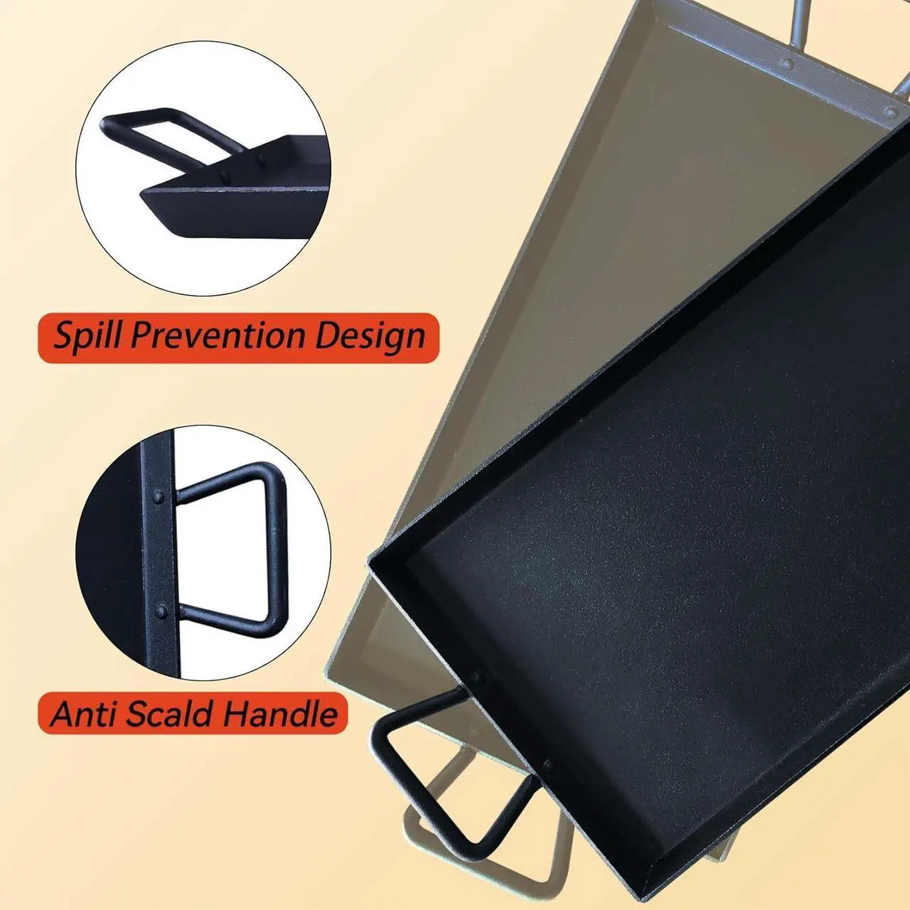 Alt view image 3 of 7 - Cast Iron Griddle Pan Grill for Stove Tops Gas Grills Non-Stick Griddle with 2 Handles Flat Top Plate Pre-Seasoned Grill Pan for Indoor and Outdoor Use Camping 17.68 * 10 Inches