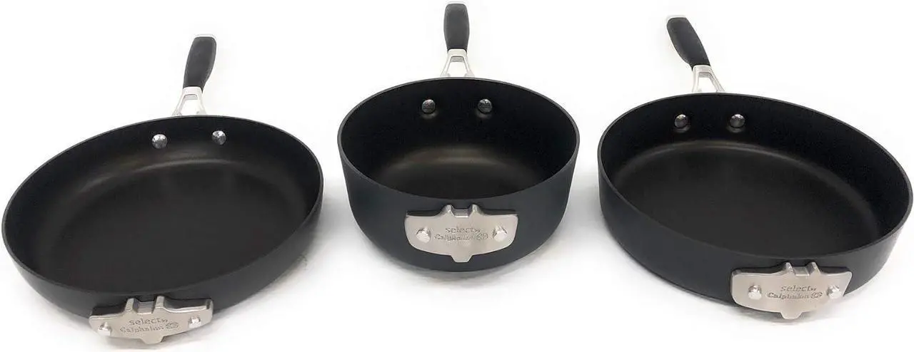 Alt view image 3 of 7 - Calphalon Select 9pc Space Saving Hard-Anodized Nonstick Cookware Set