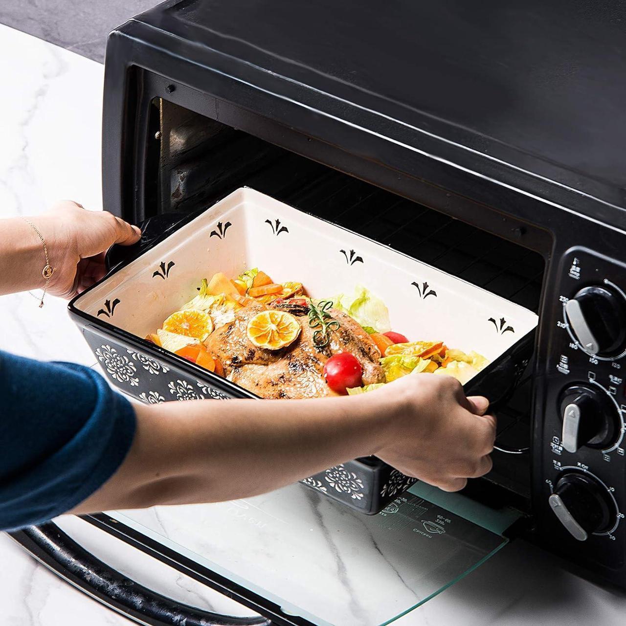 Main image of Casserole Dish Baking Dish Ceramic Baking Pan, 9x13 Baking Pan, Nonstick Baking Dishes for oven, Lassagne Pan, Casserole Dishes with handles, for Kitchen, Black