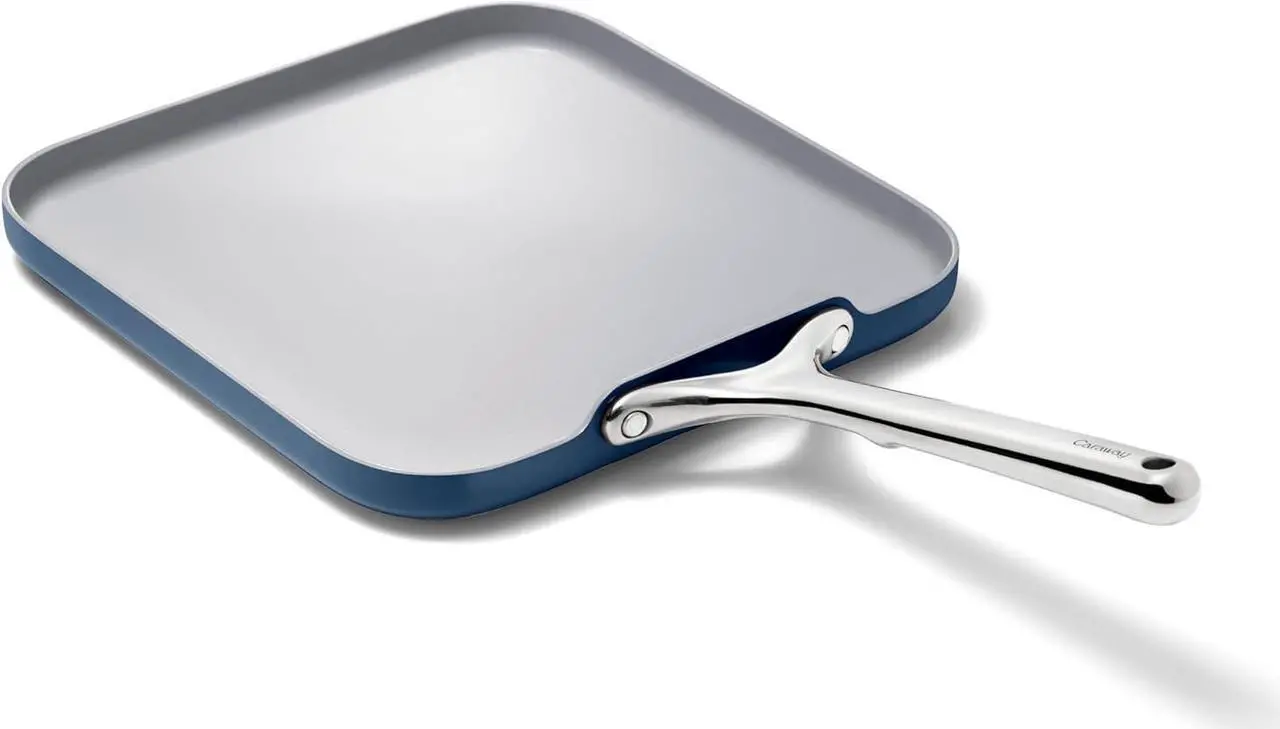 Main image of Caraway Square Griddle Pan - 11 Square Pan - Non-Stick Ceramic Coated - Non Toxic, PTFE & PFOA Free - Oven Safe & Compatible with All Stovetops - Navy