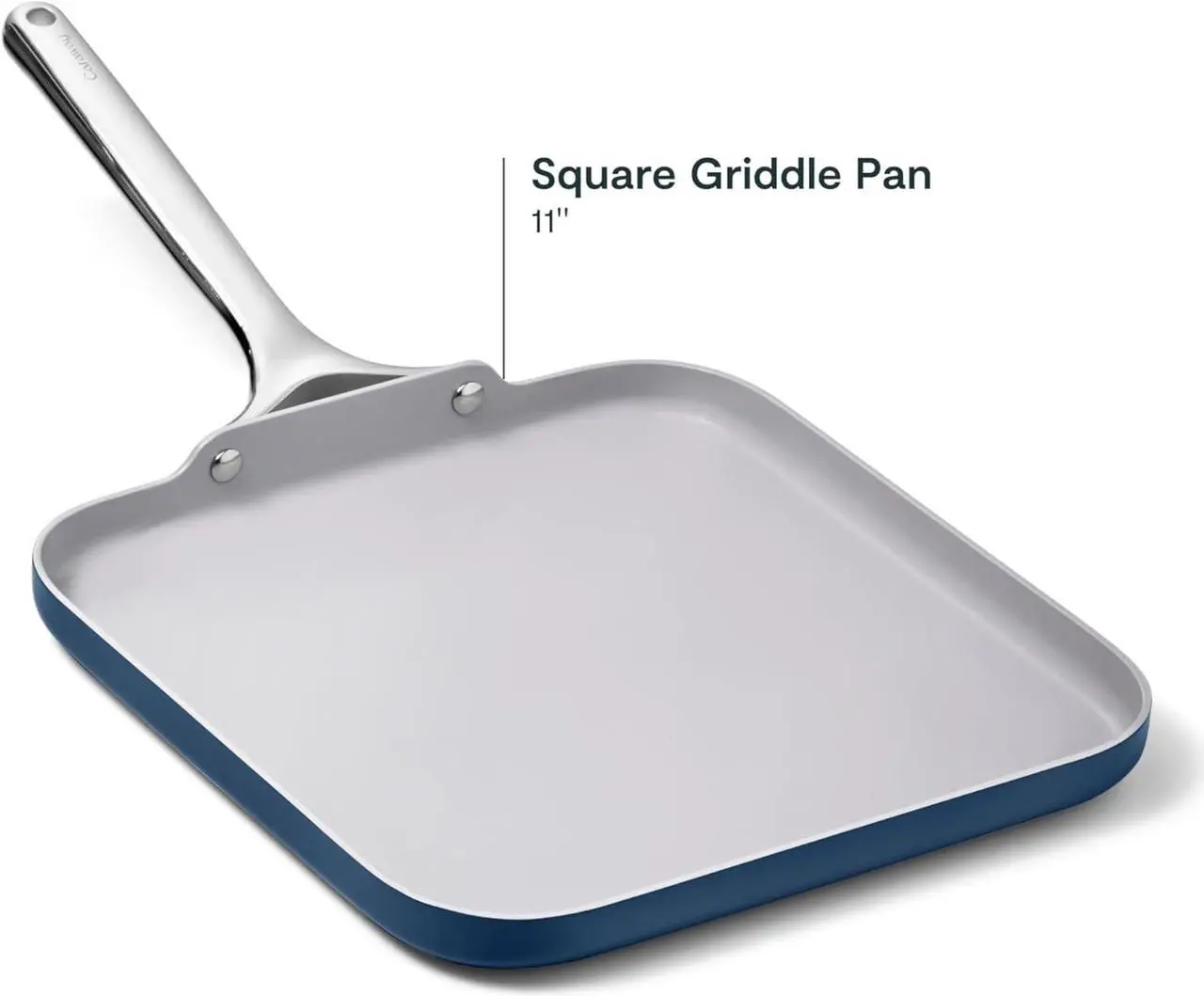Alt view image 3 of 7 - Caraway Square Griddle Pan - 11 Square Pan - Non-Stick Ceramic Coated - Non Toxic, PTFE & PFOA Free - Oven Safe & Compatible with All Stovetops - Navy