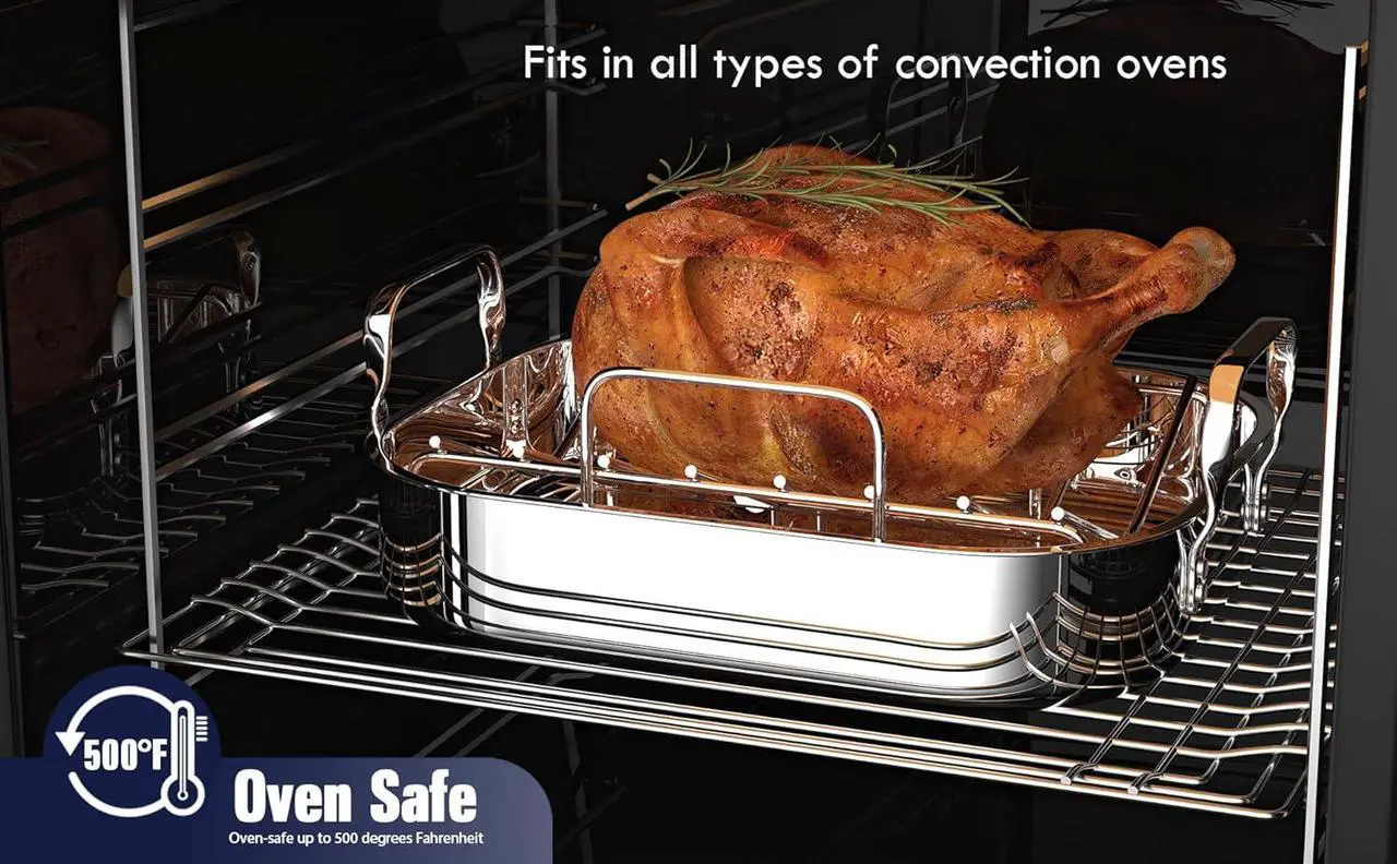 Cooks Standard Stainless Steel Roaster with Rack - Thumbnail 4