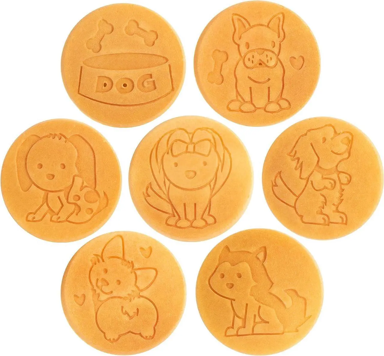 Alt view image 2 of 7 - Puppy Friends Mini Pancake Pan- Make 7 Unique Flapjacks- Nonstick Griddle w Long Handle for Breakfast Pup Animal Fun & Easy Cleanup Fun Dog Related Gift for Kids & Adults, Boys Girls, Party Treat