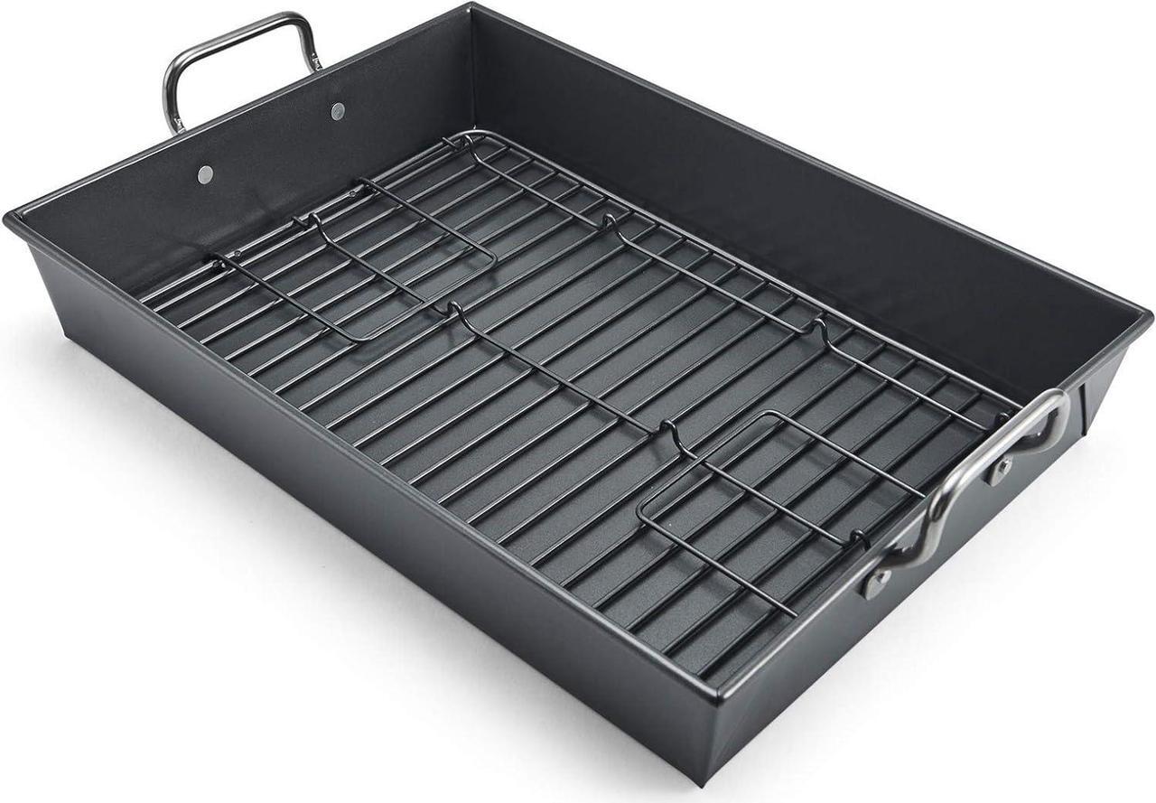 Main image of Chicago Metallic Professional Non-Stick Roaster with Handles and Non-Stick Rack, 17-Inch-by-12-Inch