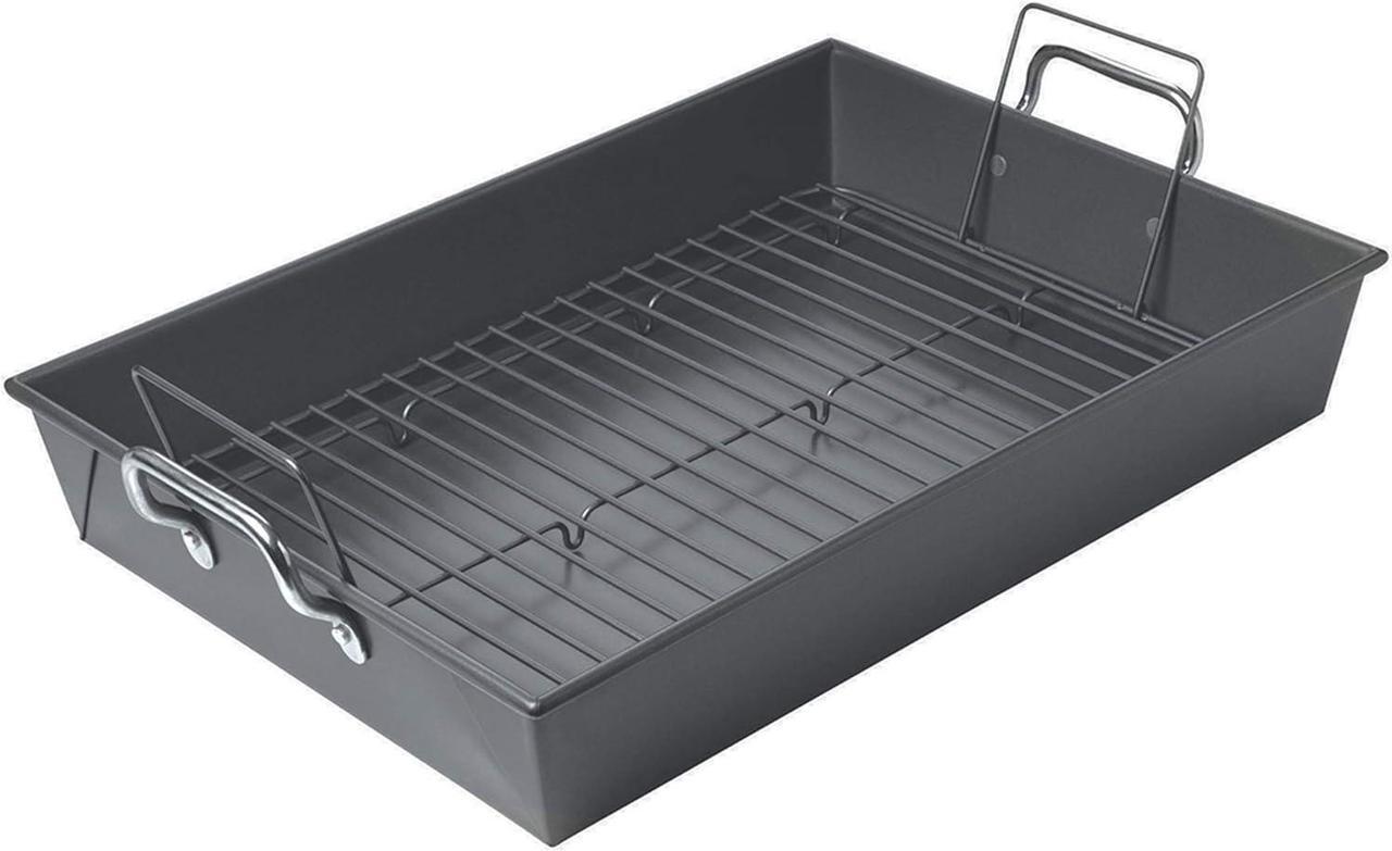 Alt view image 4 of 5 - Chicago Metallic Professional Non-Stick Roaster with Handles and Non-Stick Rack, 17-Inch-by-12-Inch