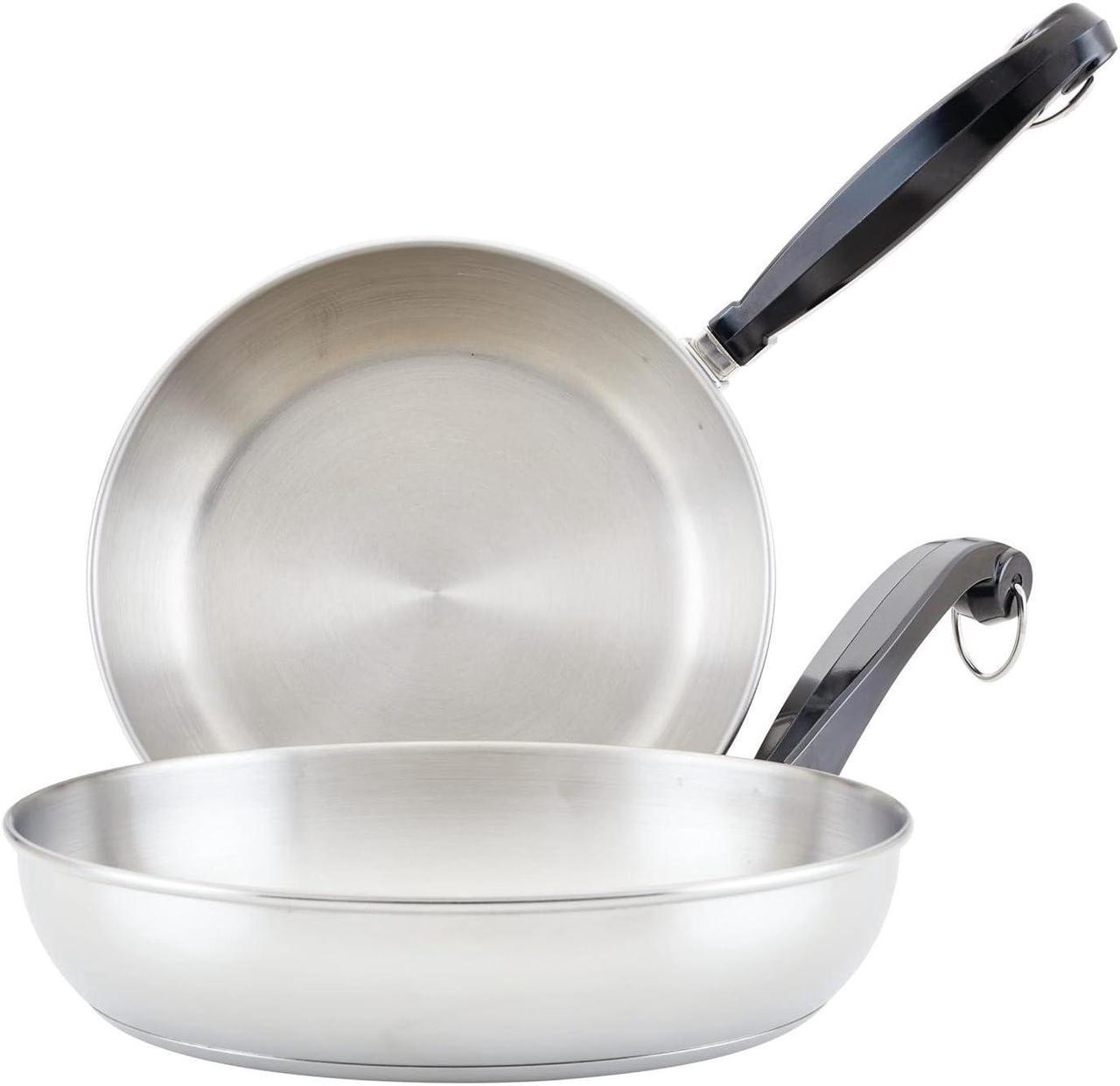 Main image of Farberware Classic Stainless Steel Frying Pan Set / Fry Pan Set / Stainless Steel Skillet Set - 8.25 Inch and 10 Inch, Silver