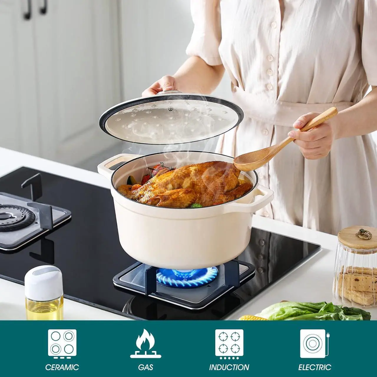 Vancasso Cast Iron Dutch Oven - Thumbnail 3