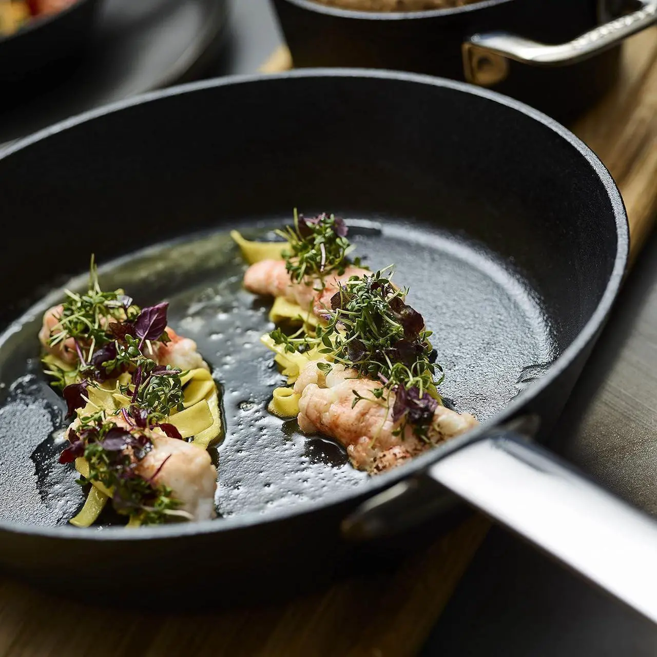 Alt view image 7 of 7 - Scanpan Stratanium+ Nonstick Stainless Steel 9.5 & 11" Fry Pan Skillet Set - Maitre D' - Made in Denmark