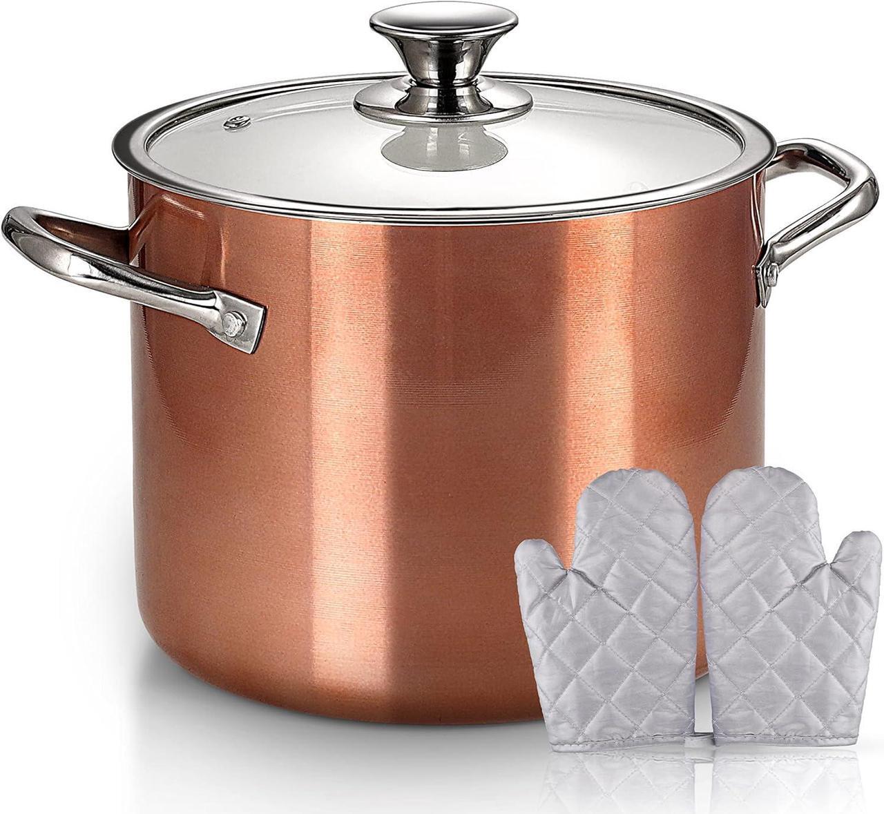 Main image of FRUITEAM Nonstick Stock Pot 7 Qt Stock-Pot-with-Lid, 7 Quart Multi Soup Stockpot Oven Safe Cooking Pot for Stew, Sauce & Reheat Food, Induction/Oven/Gas/Stovetops Compatible for Family Meals