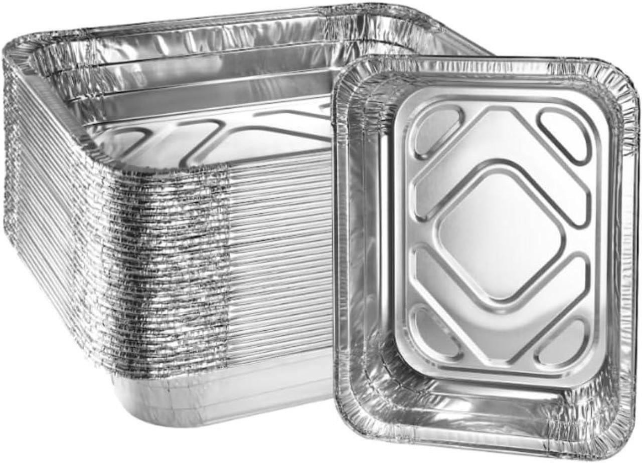Alt view image 6 of 7 - Aluminum Pans With Lids Disposable 9x13 Baking Foil Pans | Half Size Steam Table Deep Roasting Tin Pan With Covers For Kitchen Cooking, Heating, Prepping & Storing Food 10 Sets