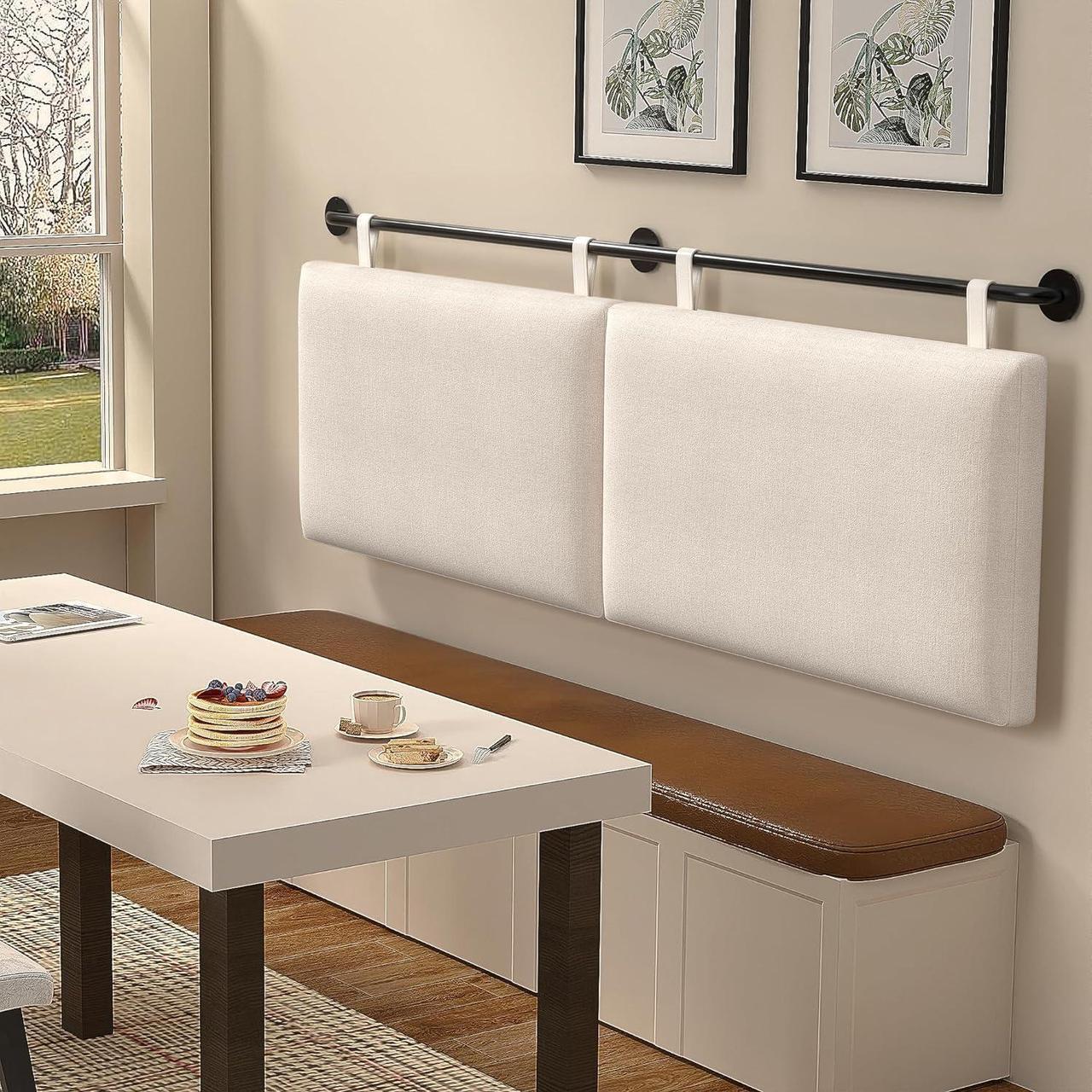 Alt view image 4 of 7 - King Headboard Wall Mounted Headboard King for Bed with Linen Upholstery and Button Tufted Hanging Headboard for Bedroom hanksgiving Day, Christmas for Family(Beige, King)