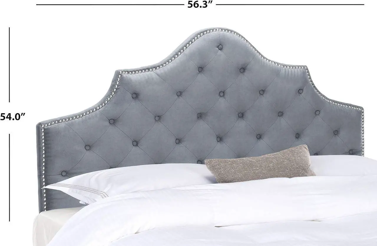 Alt view image 2 of 5 - Safavieh Mercer Collection Arebelle Grey Tufted Headboard (Full)