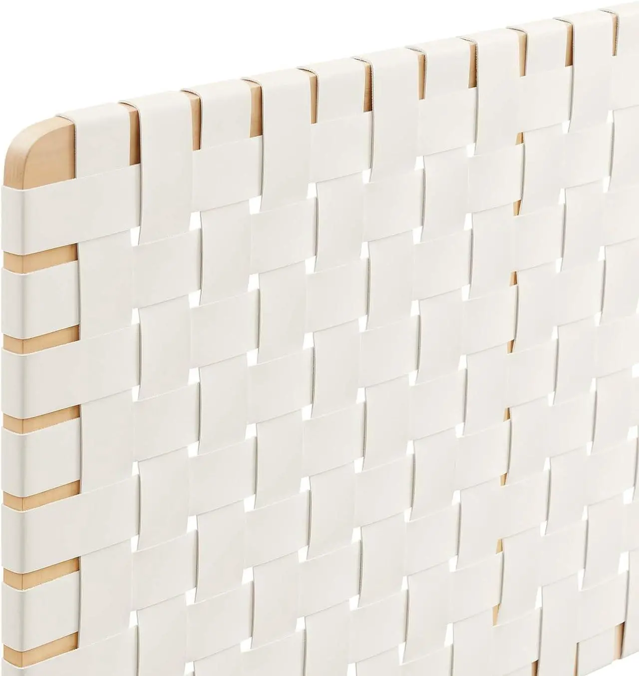 Alt view image 6 of 6 - Modway Sparta Vegan Leather Weave King Headboard in Natural Beige, Faux Leather King Headboard Only with Wall Mount Design for Primary Bedroom or Guest Room