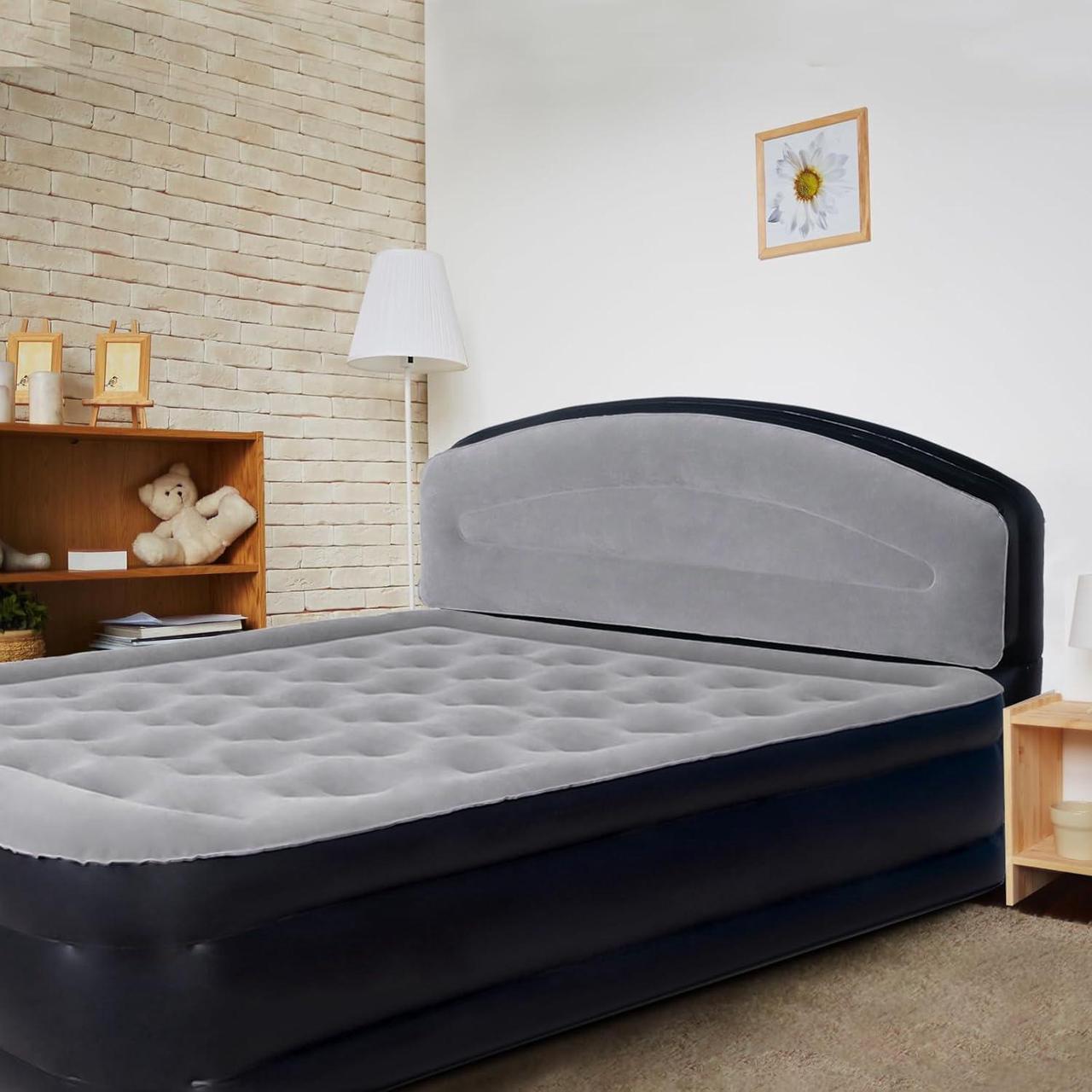 Alt view image 2 of 7 - DIMAR GARDEN Inflatable Headboard for Queen Size Bed, Flocked Air Headboard