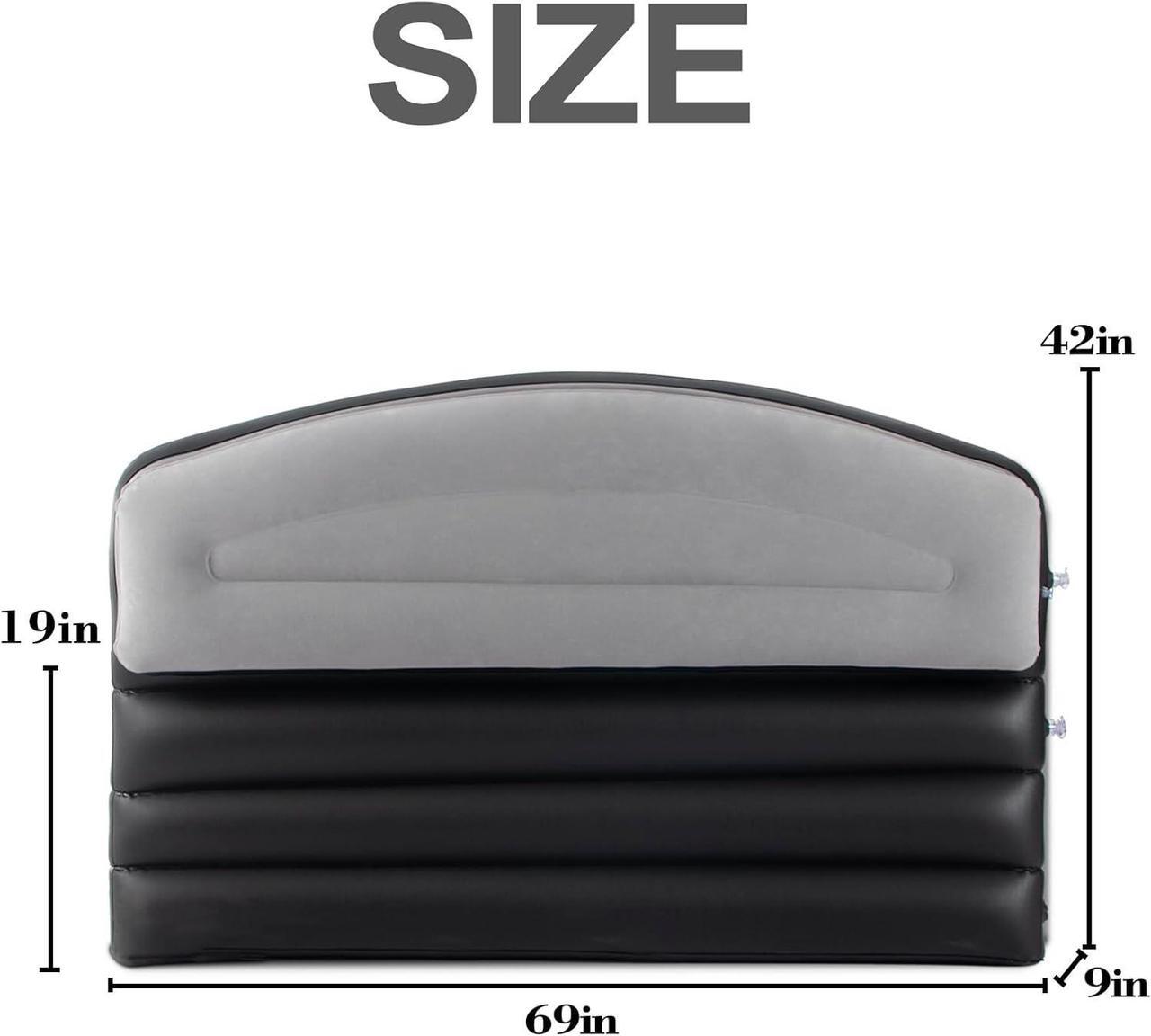 Alt view image 3 of 7 - DIMAR GARDEN Inflatable Headboard for Queen Size Bed, Flocked Air Headboard