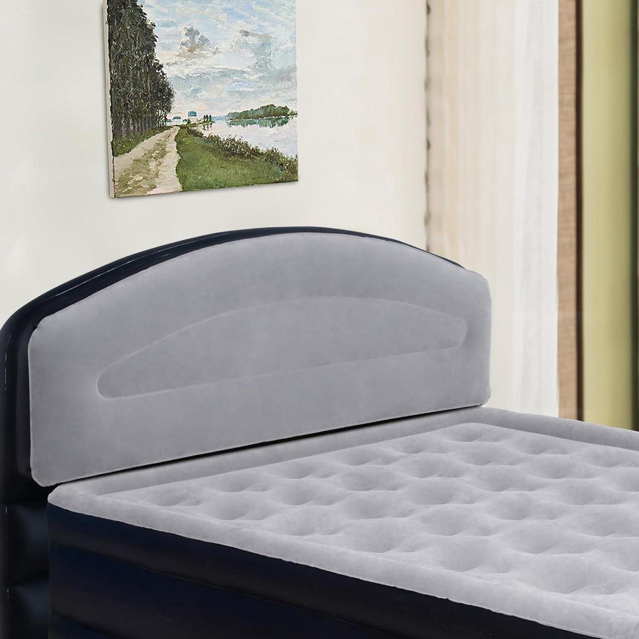 Alt view image 5 of 7 - DIMAR GARDEN Inflatable Headboard for Queen Size Bed, Flocked Air Headboard