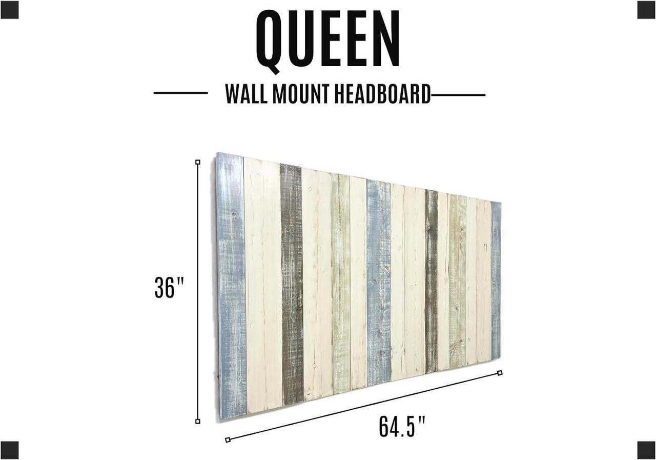 Alt view image 2 of 7 - Barn Walls Solid Wood Headboard Queen Size Farmhouse with Smooth Natural Wood Grain, Handcrafted Wall-Mounted Panel Head Board, Adjustable Height, Modern Farmhouse Bedroom, Built to Last