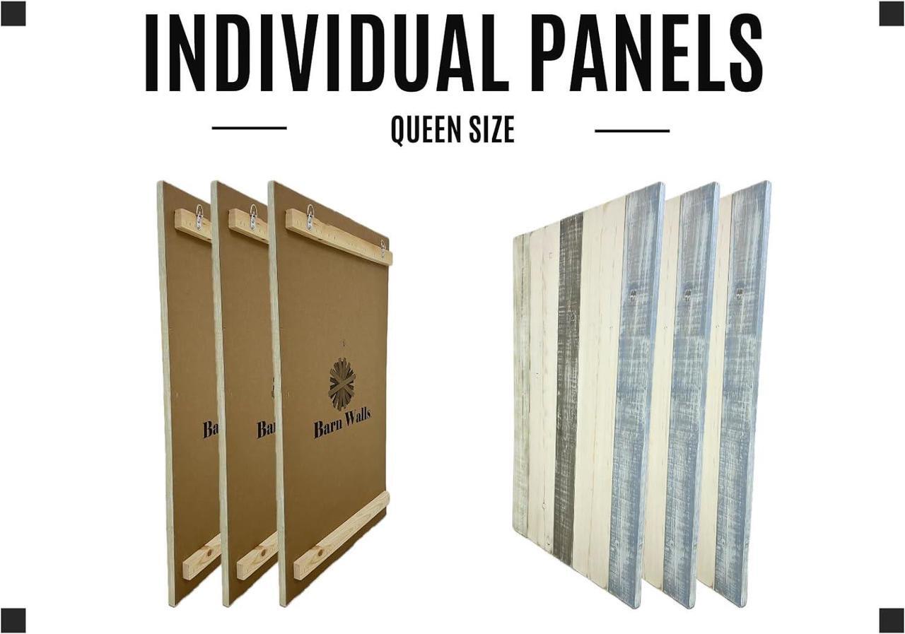 Alt view image 5 of 7 - Barn Walls Solid Wood Headboard Queen Size Farmhouse with Smooth Natural Wood Grain, Handcrafted Wall-Mounted Panel Head Board, Adjustable Height, Modern Farmhouse Bedroom, Built to Last