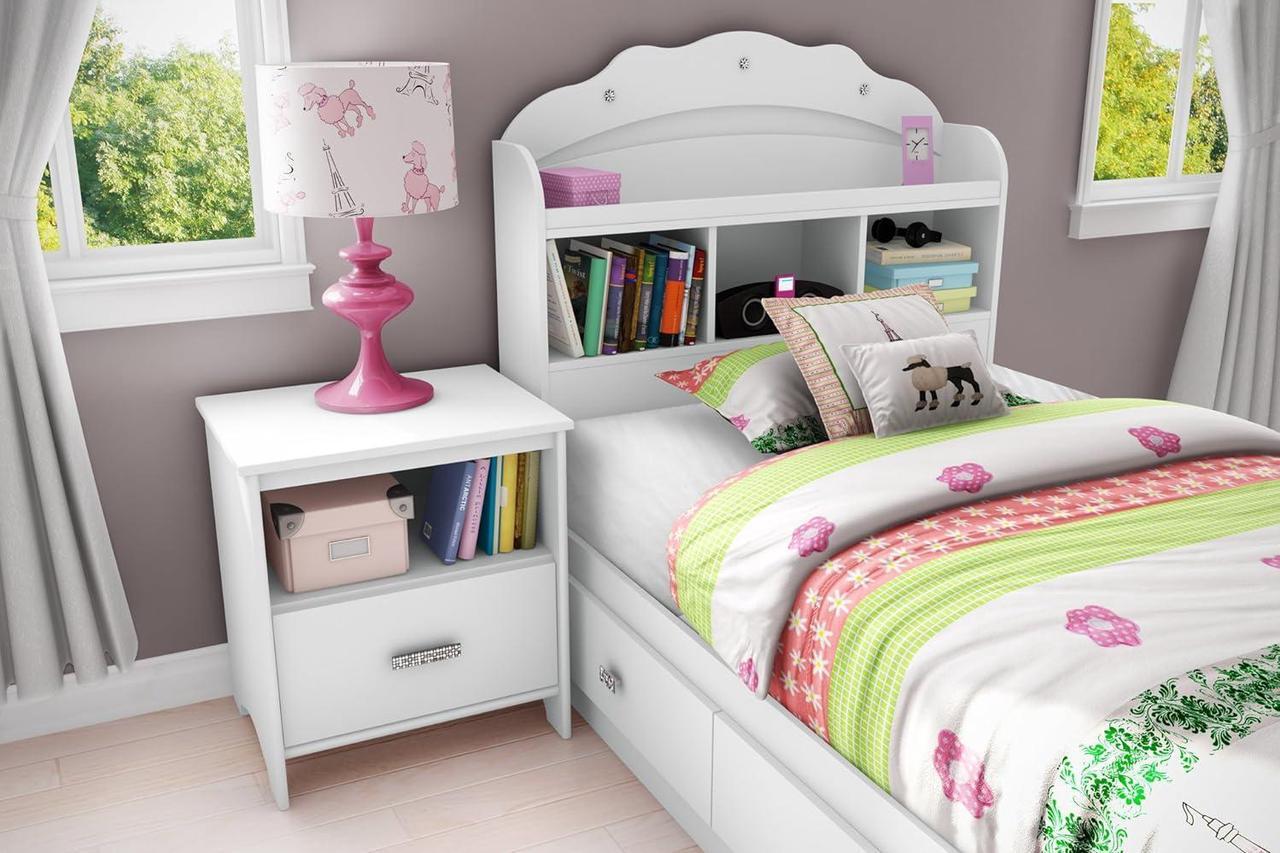 Alt view image 2 of 7 - South Shore Tiara Bookcase Headboard, Twin, White