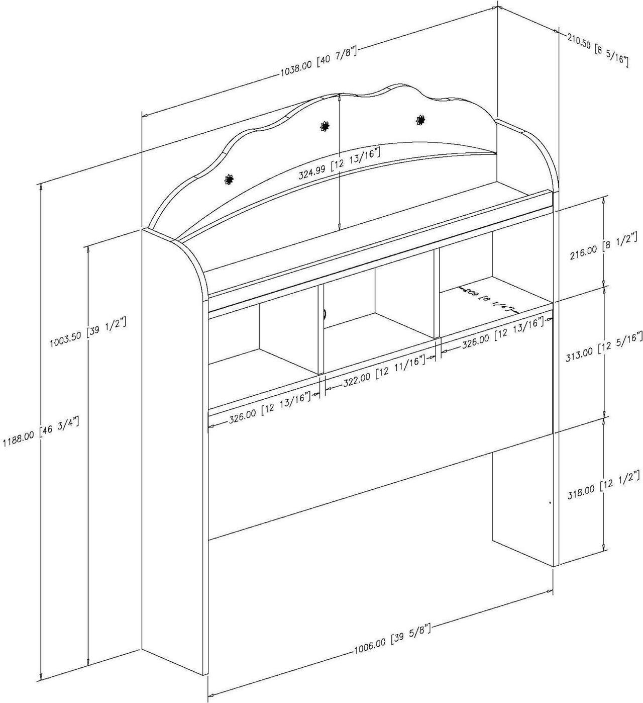 Alt view image 3 of 7 - South Shore Tiara Bookcase Headboard, Twin, White
