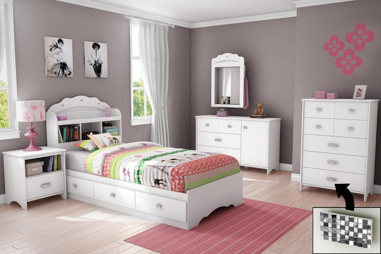 Alt view image 6 of 7 - South Shore Tiara Bookcase Headboard, Twin, White