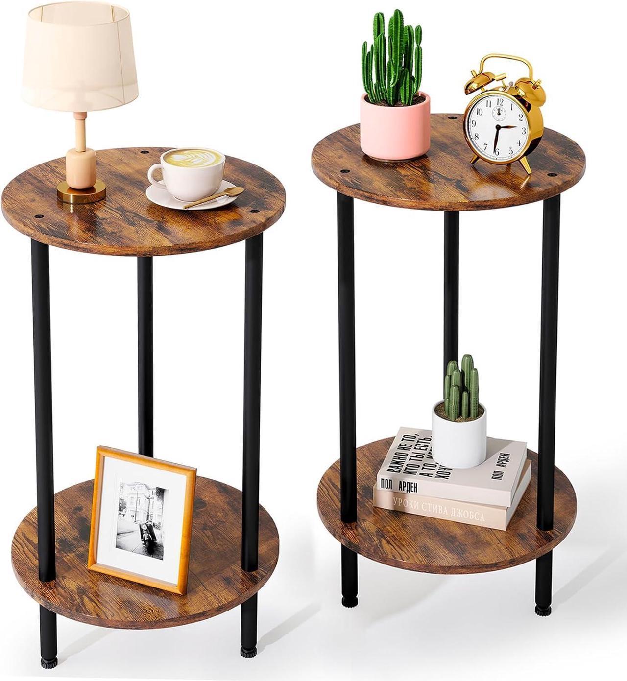Main image of Small Round End Table, Side Table Living Room, Bedside Tables Living Room, Small Accent Tables, Small Tables for Small Space, Easy to Assemble