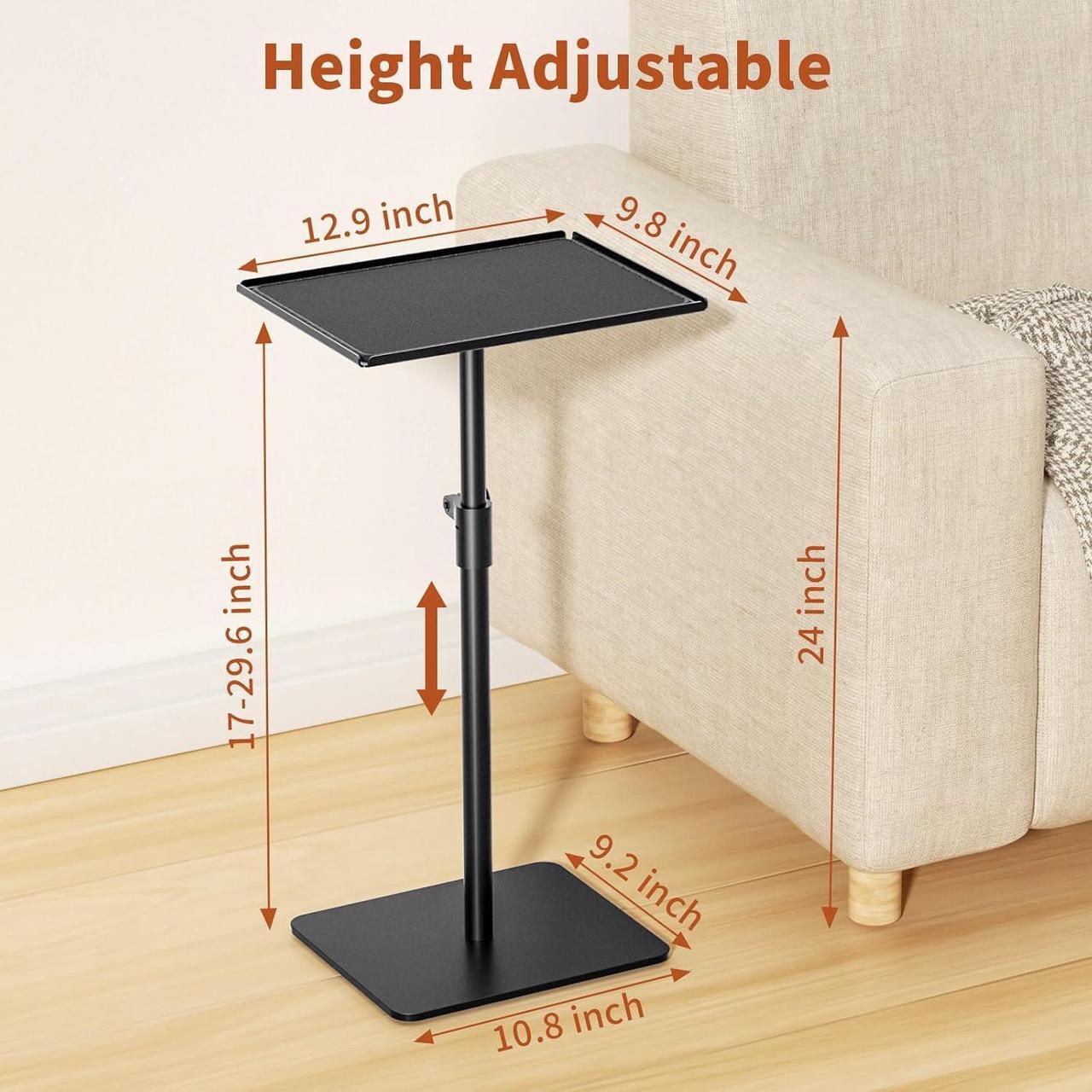 Alt view image 3 of 7 - RCHYFEED Metal End Table,Height Adjustable Tall Side Tables Living Room,Small Side Table for Small Spaces with Matte Black Tray,Square Drink Coffee Tables Sofa Table for Bedroom,Indoor & Outdoor