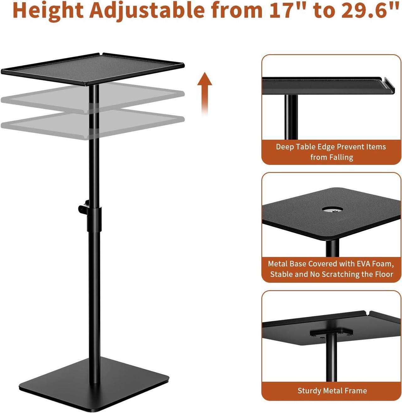 Alt view image 5 of 7 - RCHYFEED Metal End Table,Height Adjustable Tall Side Tables Living Room,Small Side Table for Small Spaces with Matte Black Tray,Square Drink Coffee Tables Sofa Table for Bedroom,Indoor & Outdoor