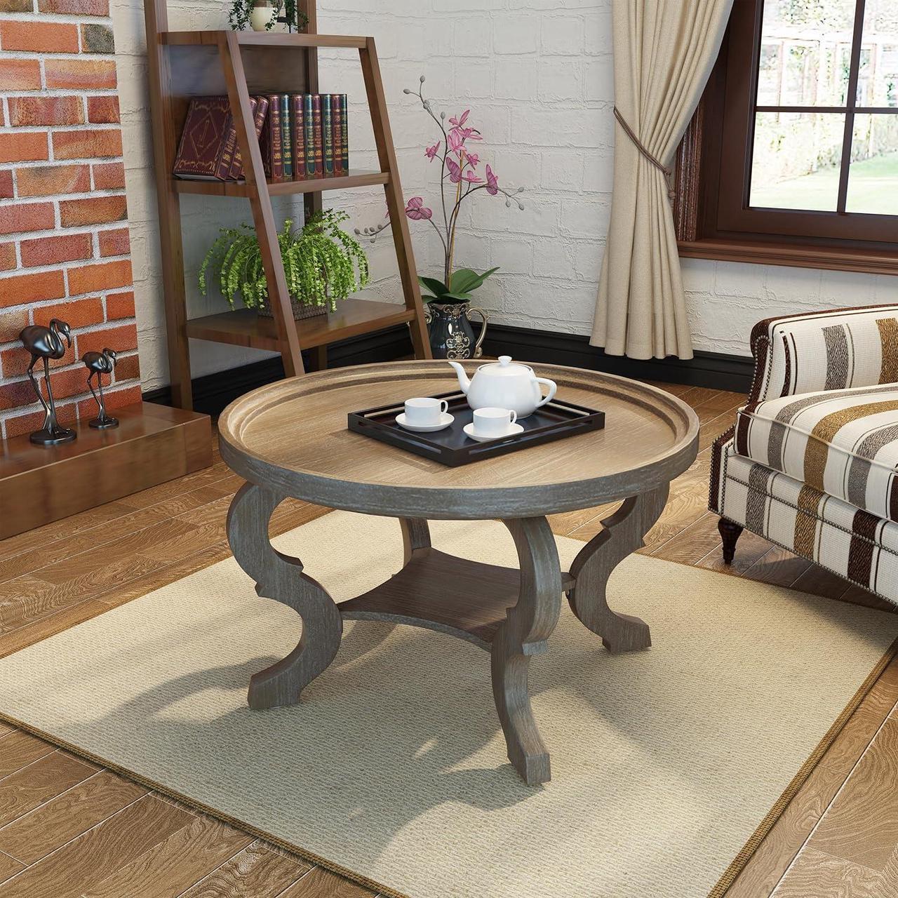 Main image of Christopher Knight Home Althea Faux Wood Circular Coffee Table, Nature