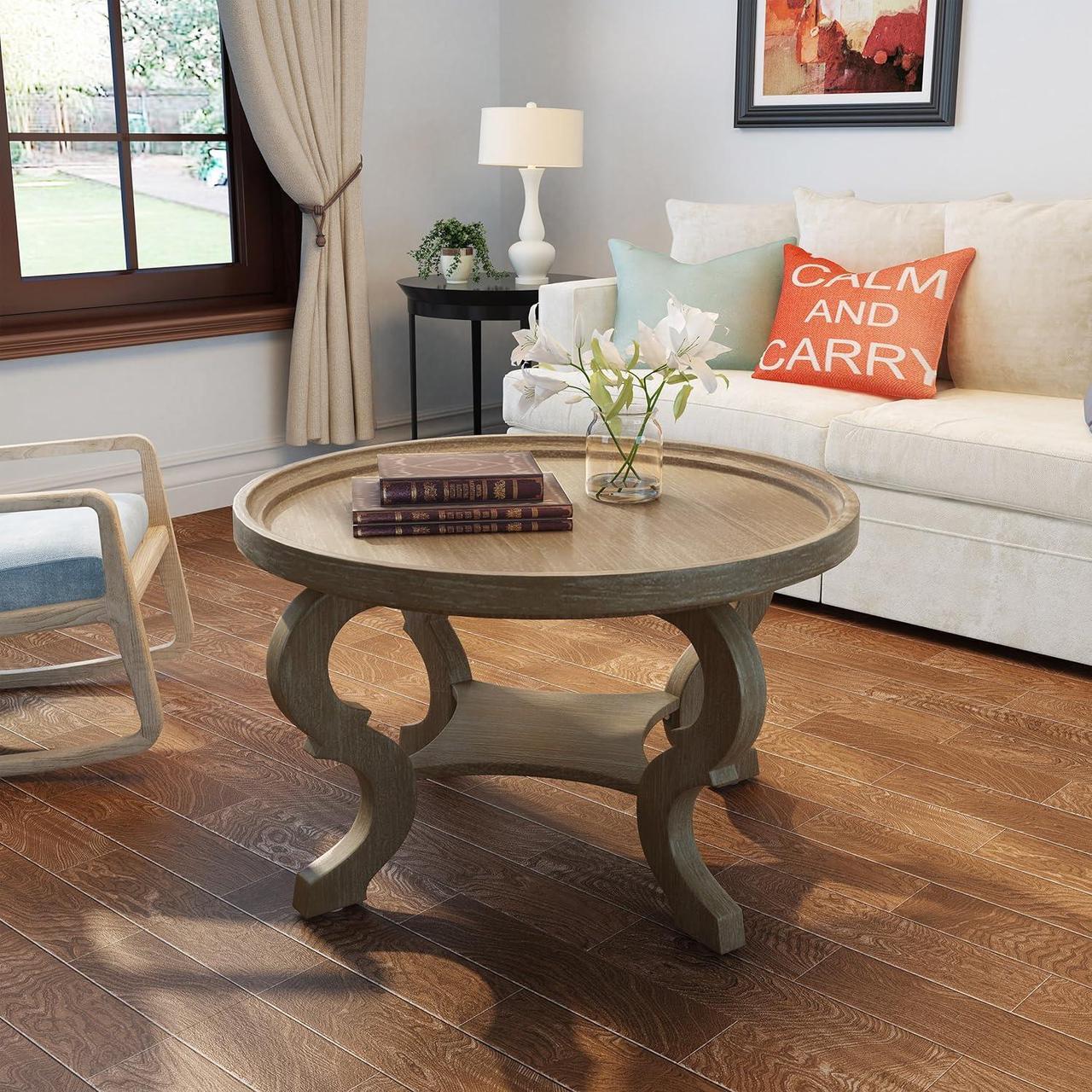Alt view image 3 of 7 - Christopher Knight Home Althea Faux Wood Circular Coffee Table, Nature