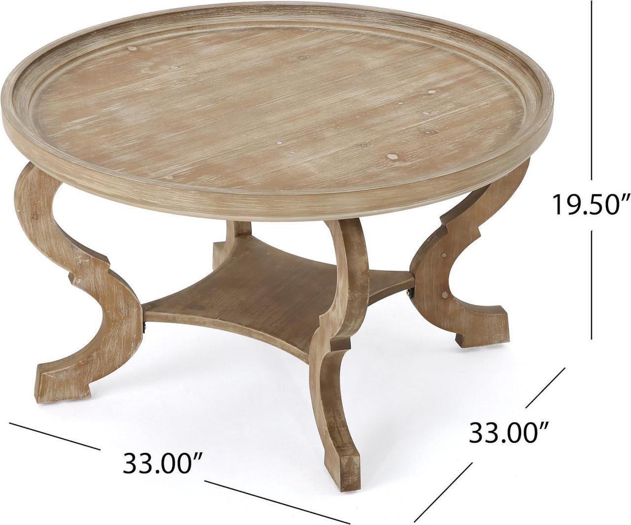 Alt view image 2 of 7 - Christopher Knight Home Althea Faux Wood Circular Coffee Table, Nature