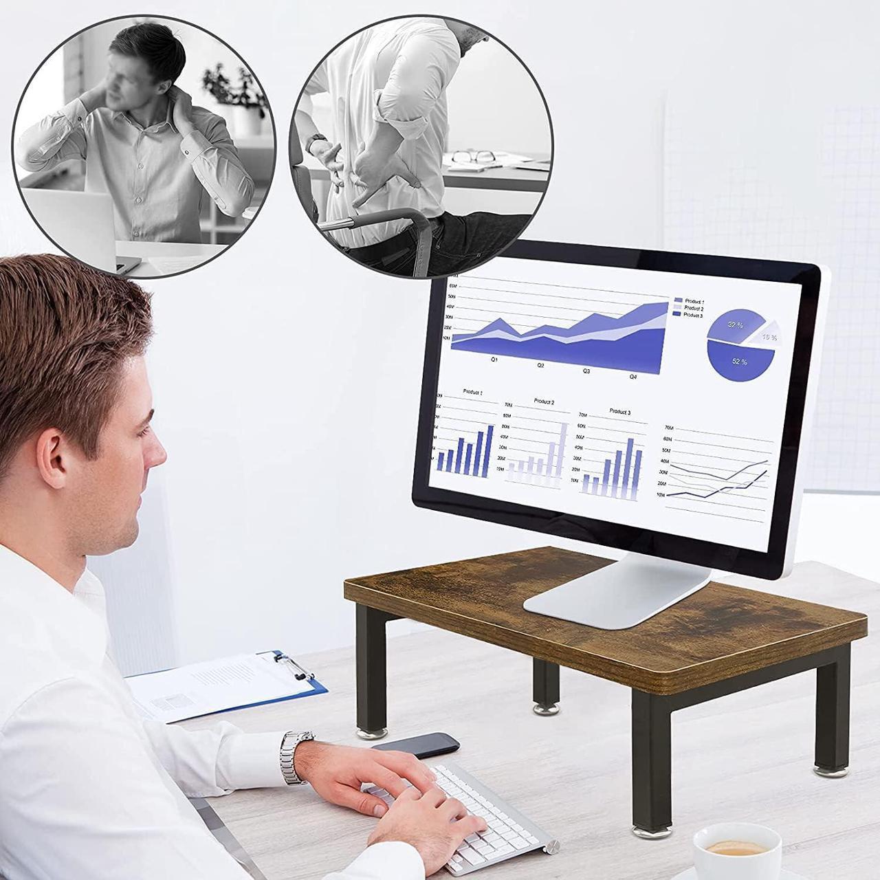 Alt view image 6 of 7 - Coffee Bar Accessories and Organizer Countertop, Coffee Station Organizer for Coffee Bar Decor, Coffee Table for Coffee Bar Organizer Desktop Printer Stand, Wood Counter shelf for Kitchen Office Home