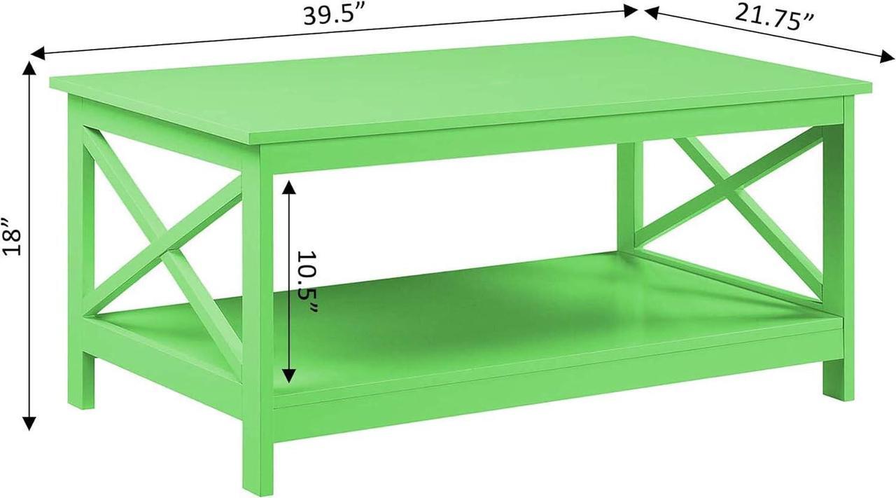 Alt view image 3 of 5 - Convenience Concepts Oxford Coffee Table with Shelf, Lime