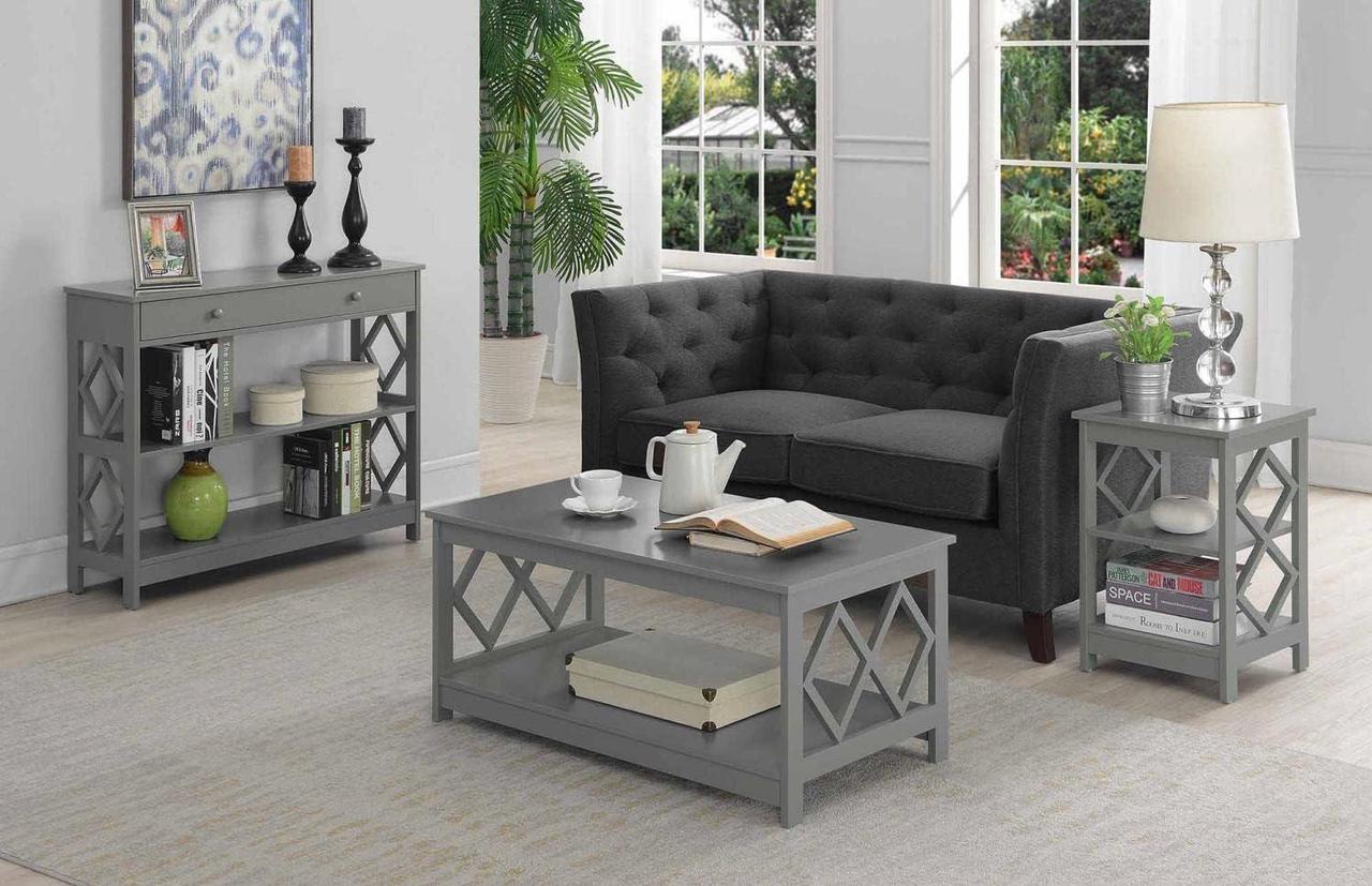 Alt view image 4 of 5 - Convenience Concepts Diamond Coffee Table, Gray
