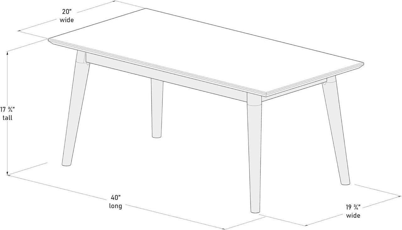 Alt view image 2 of 7 - Plank+Beam 40 Inch Mid Century Modern Coffee Table, Wood Coffee Tables for Living Room, Rectangular Center Table, Occasional Table for Small Spaces, Black