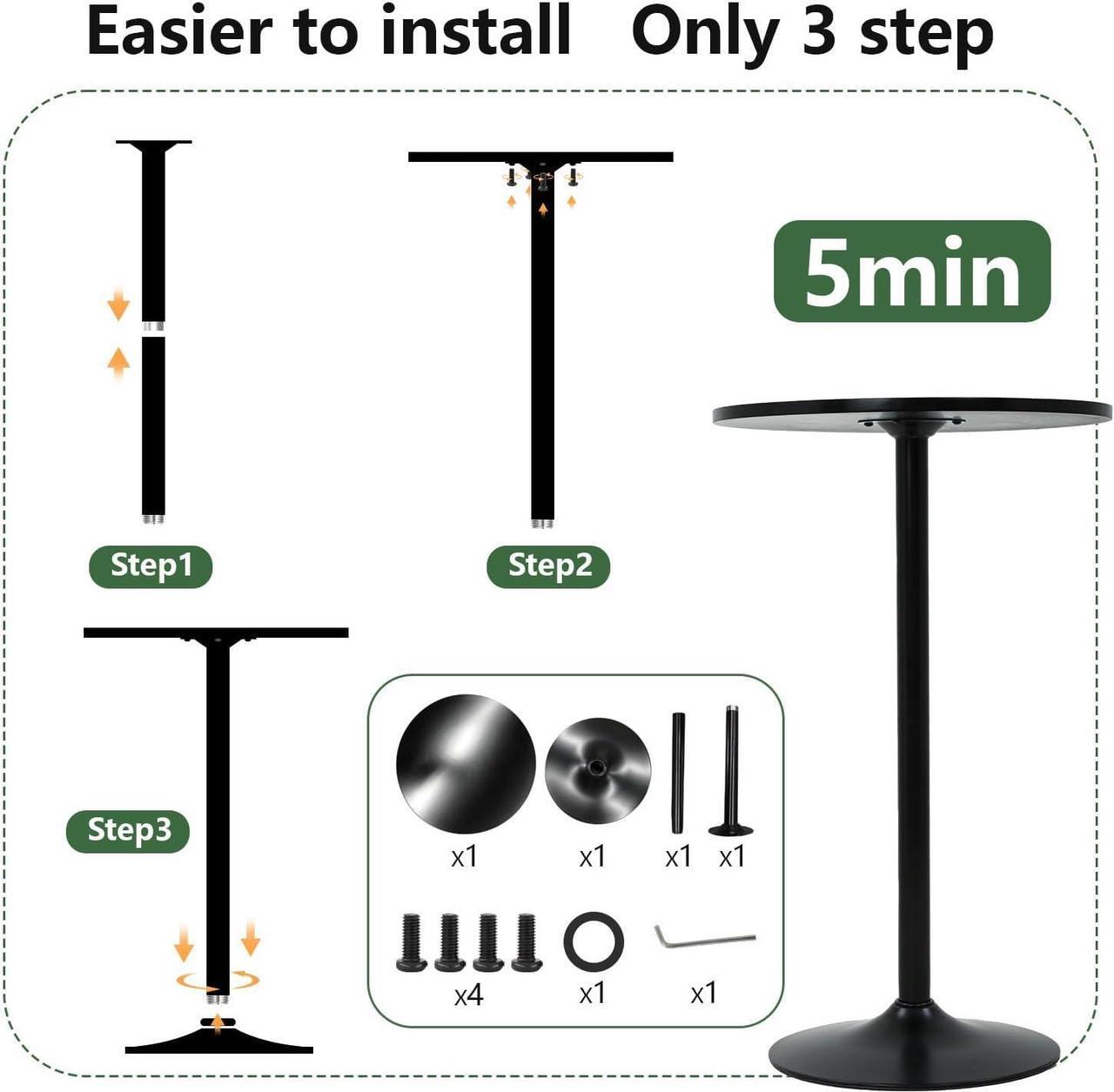 Alt view image 7 of 7 - FDW Pub Table 40 Inch Height Cocktail Table Round Bistro Bar Table for Home and Kitchen Dining