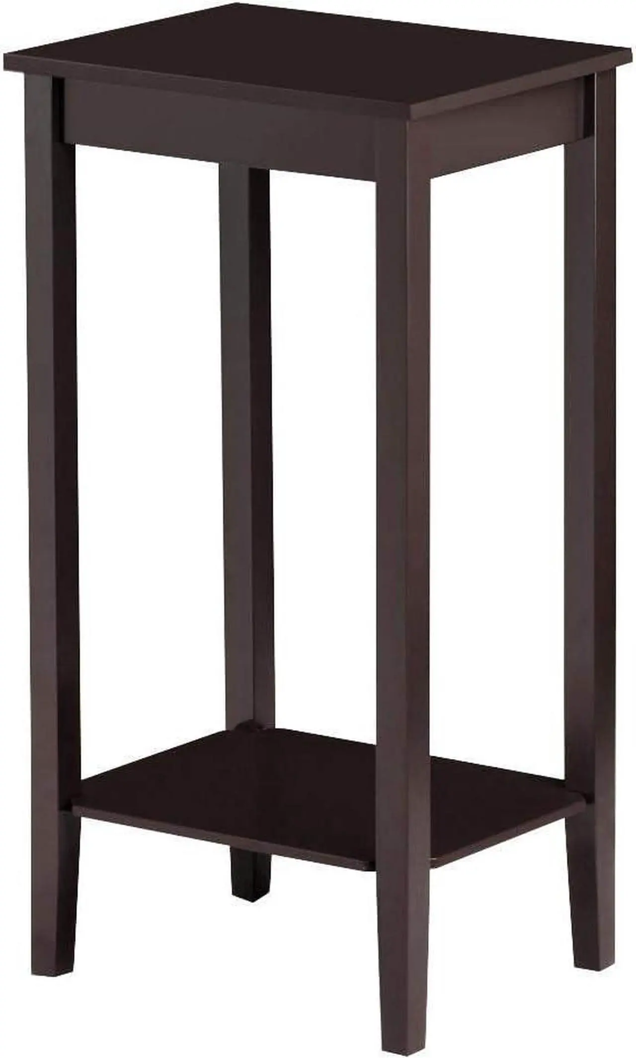 Main image of Yaheetech 2 Tier Wood Tall End Table Sofa Side Snack Table Multipurpose Small Table for Living Room, Dark Coffee
