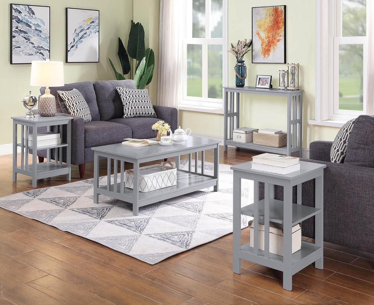 Alt view image 7 of 7 - Convenience Concepts Mission Coffee Table, Gray