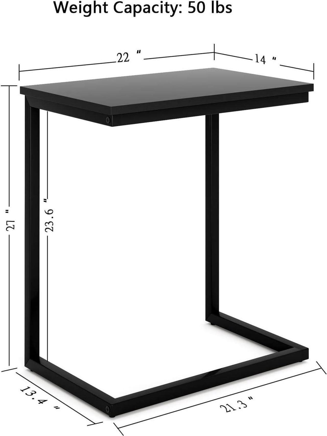 Alt view image 3 of 6 - Sofa C Side End Table Wood Accent Couch Table Coffee Tray Snack Side Table Notebook Laptop Holder Over Bed Stand Reading Desk Black Color 22x14x27 Inch Space Saving for Living Room Bedroom